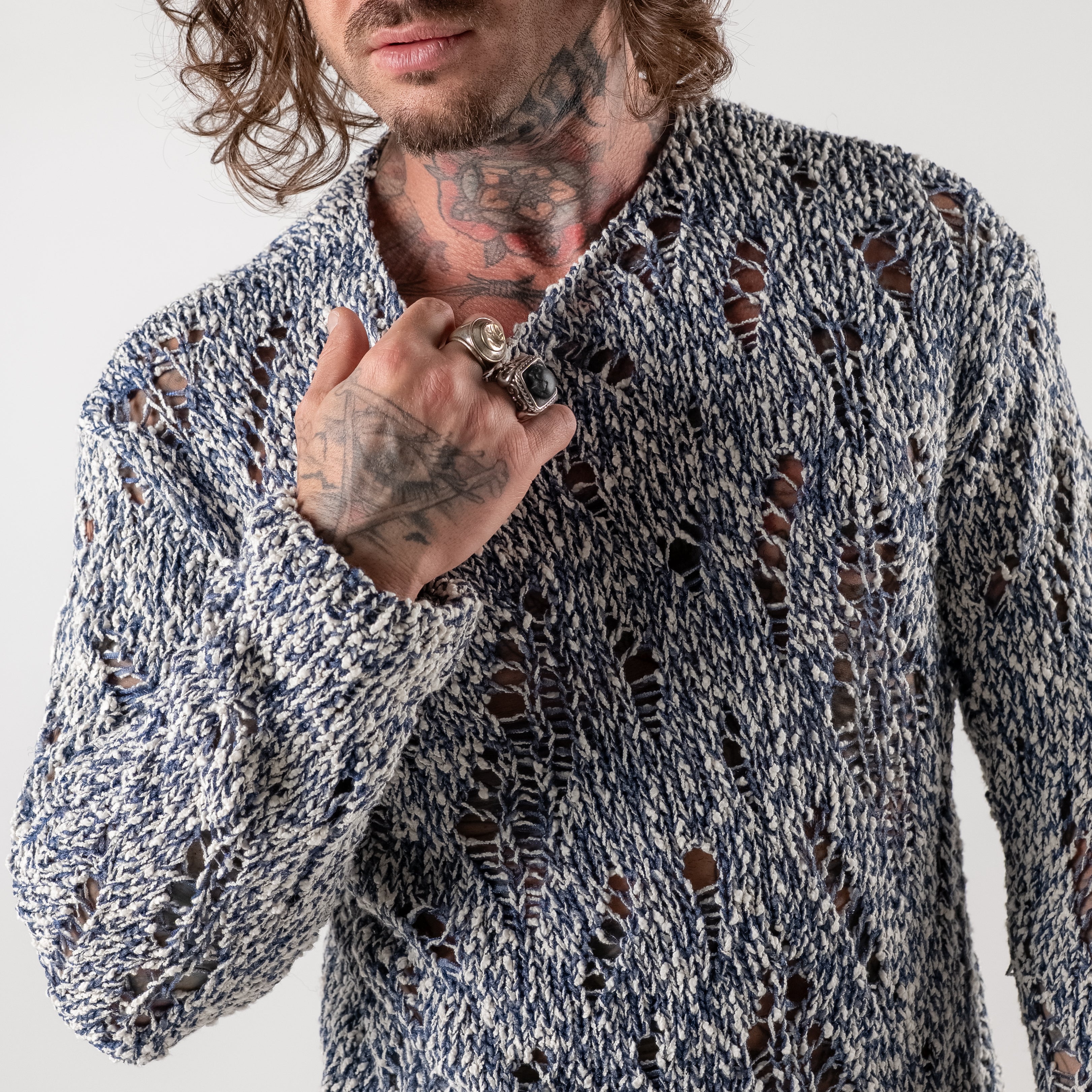 Open knit sweater