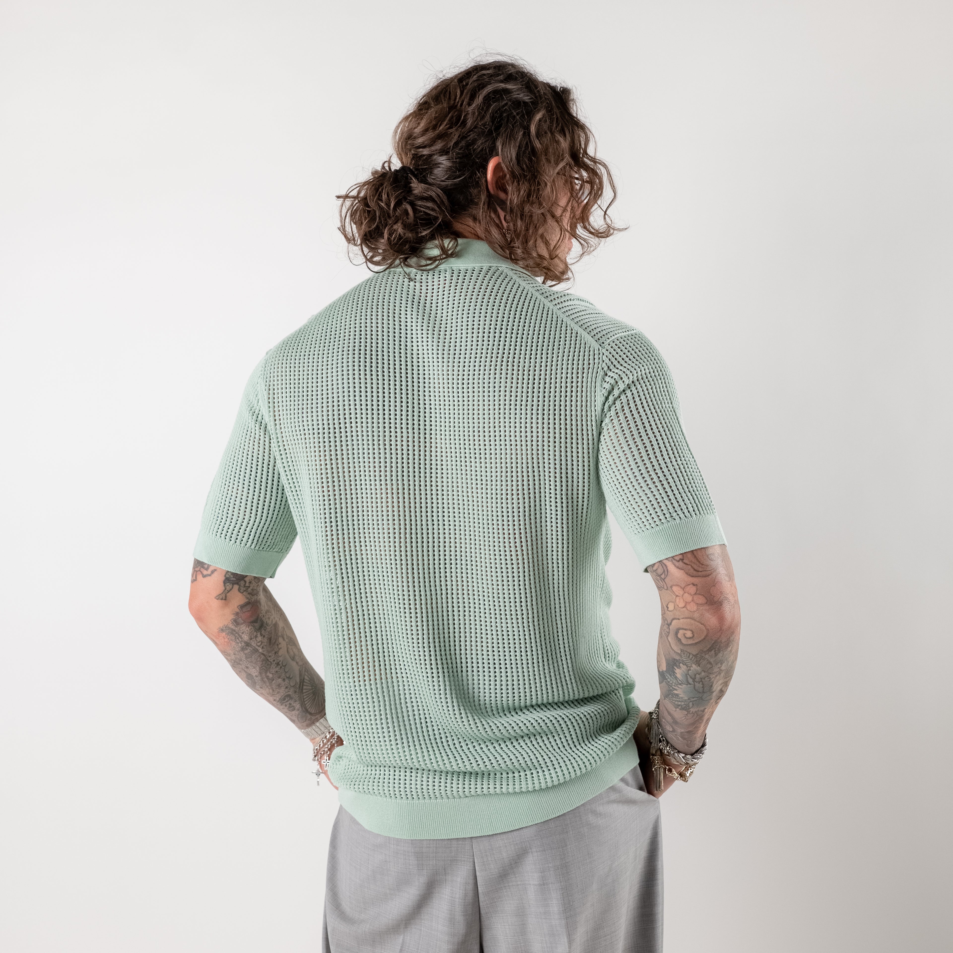 Openwork Shirt with Collar
