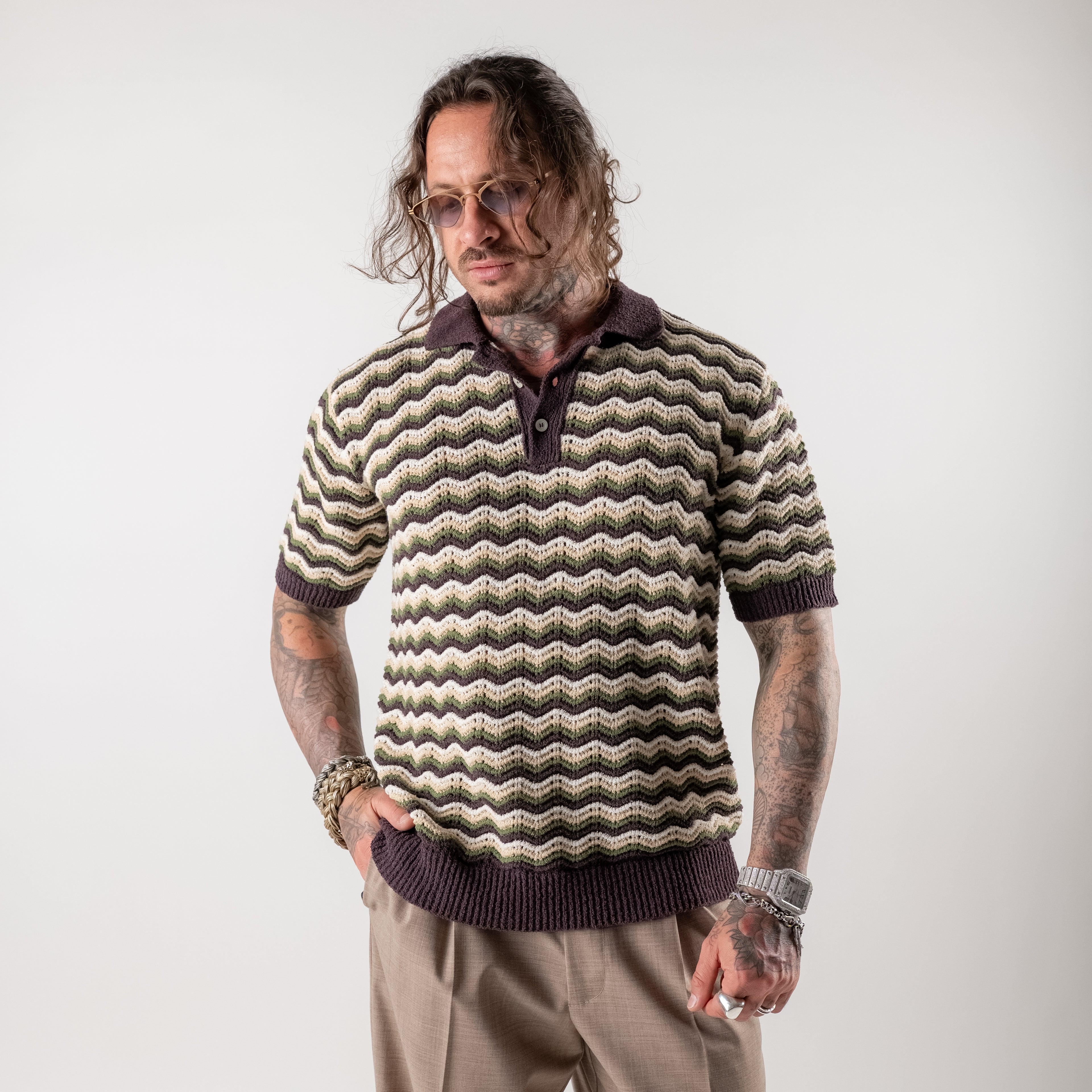 Chevron pattern polo
