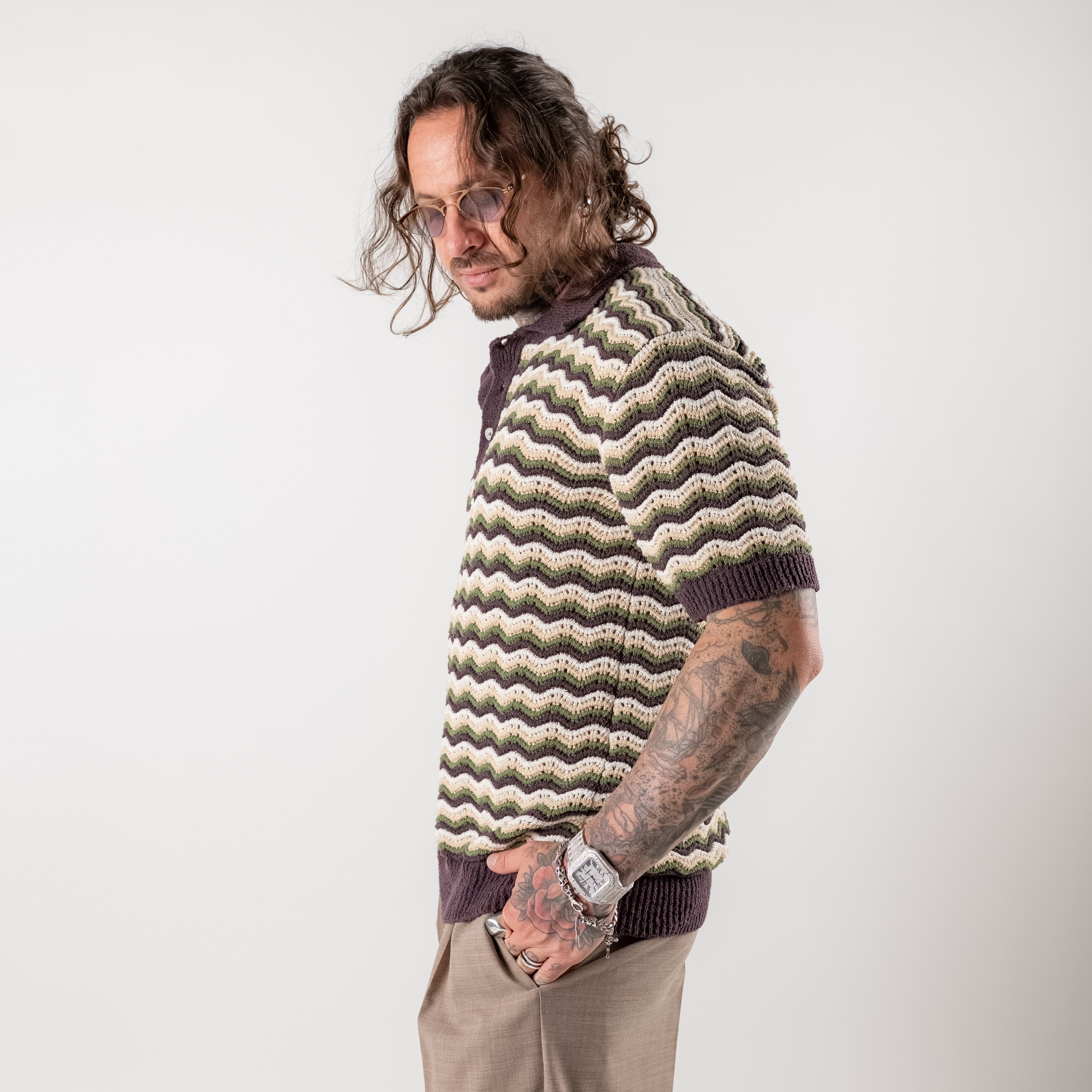 Chevron pattern polo