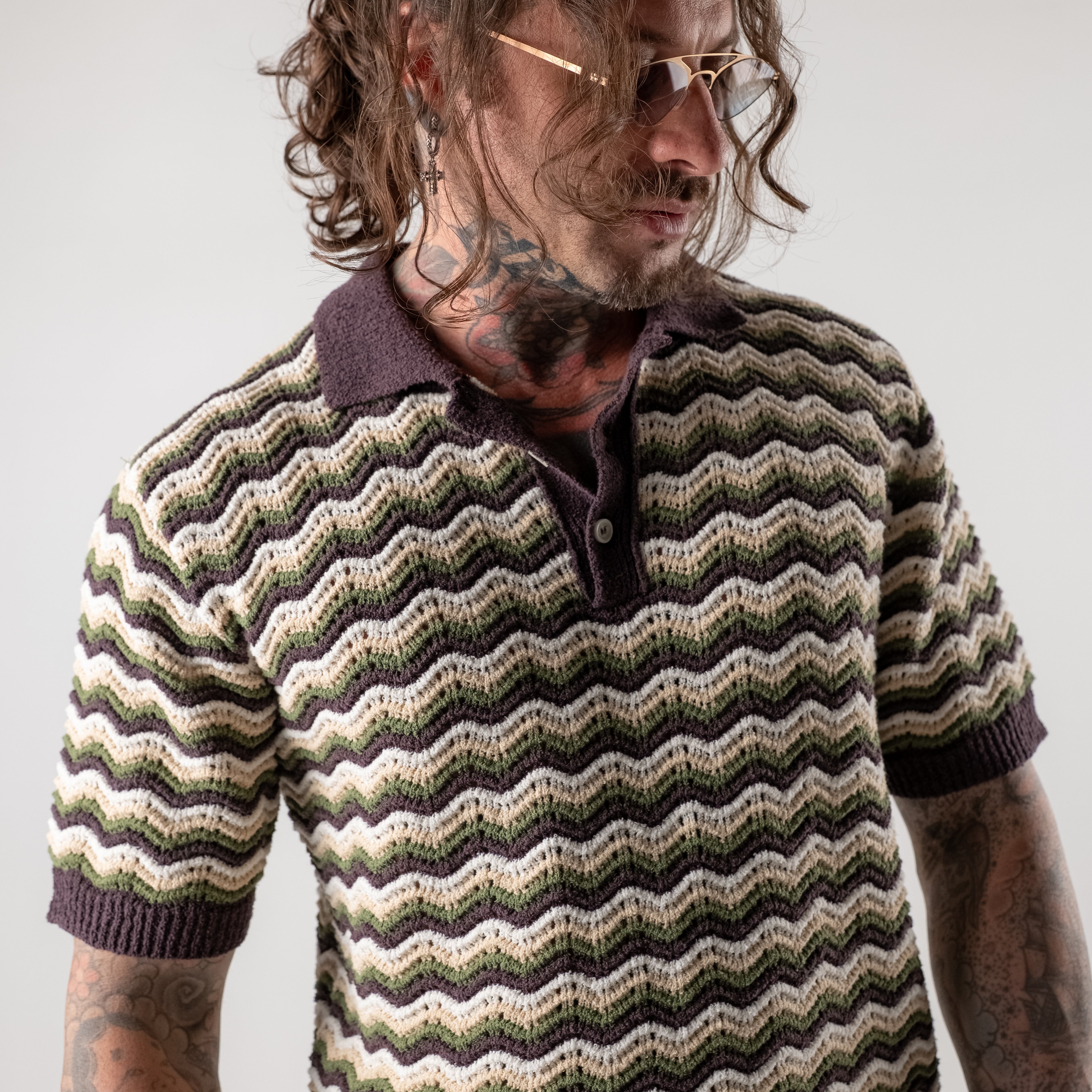 Chevron pattern polo