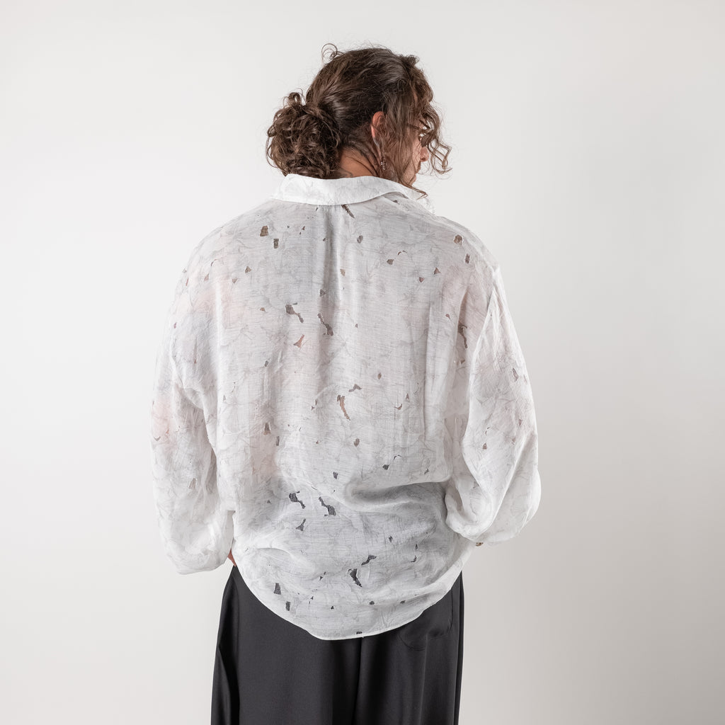Oversized Distressed Wide Sleeve Shirt