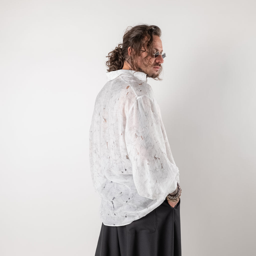 Oversized Distressed Wide Sleeve Shirt