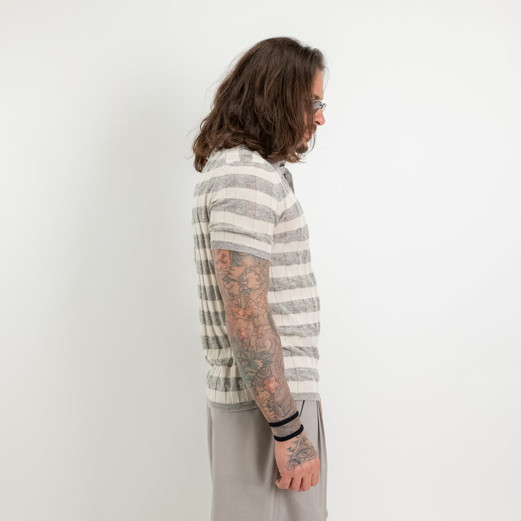 Raised stripe polo shirt