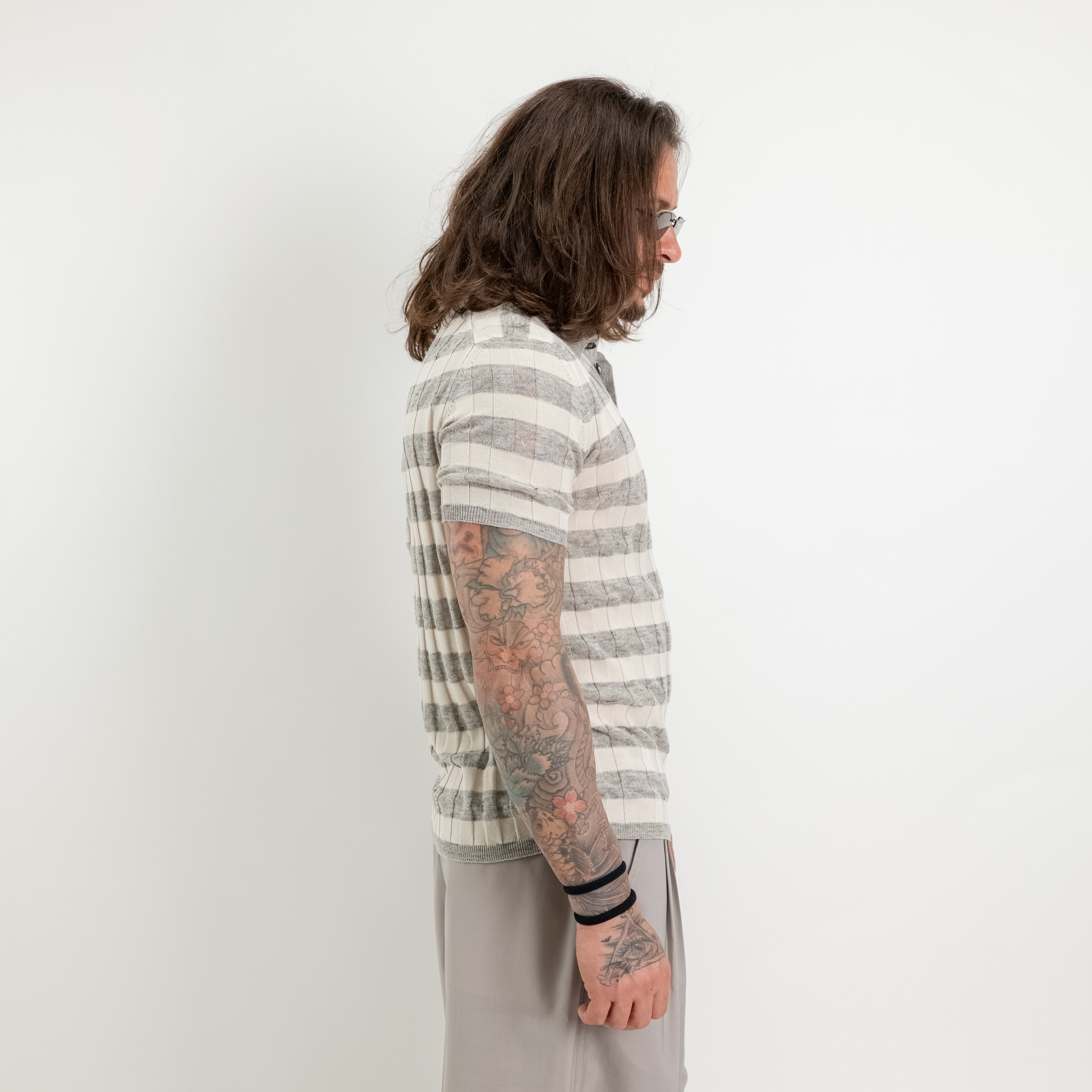 Raised stripe polo shirt