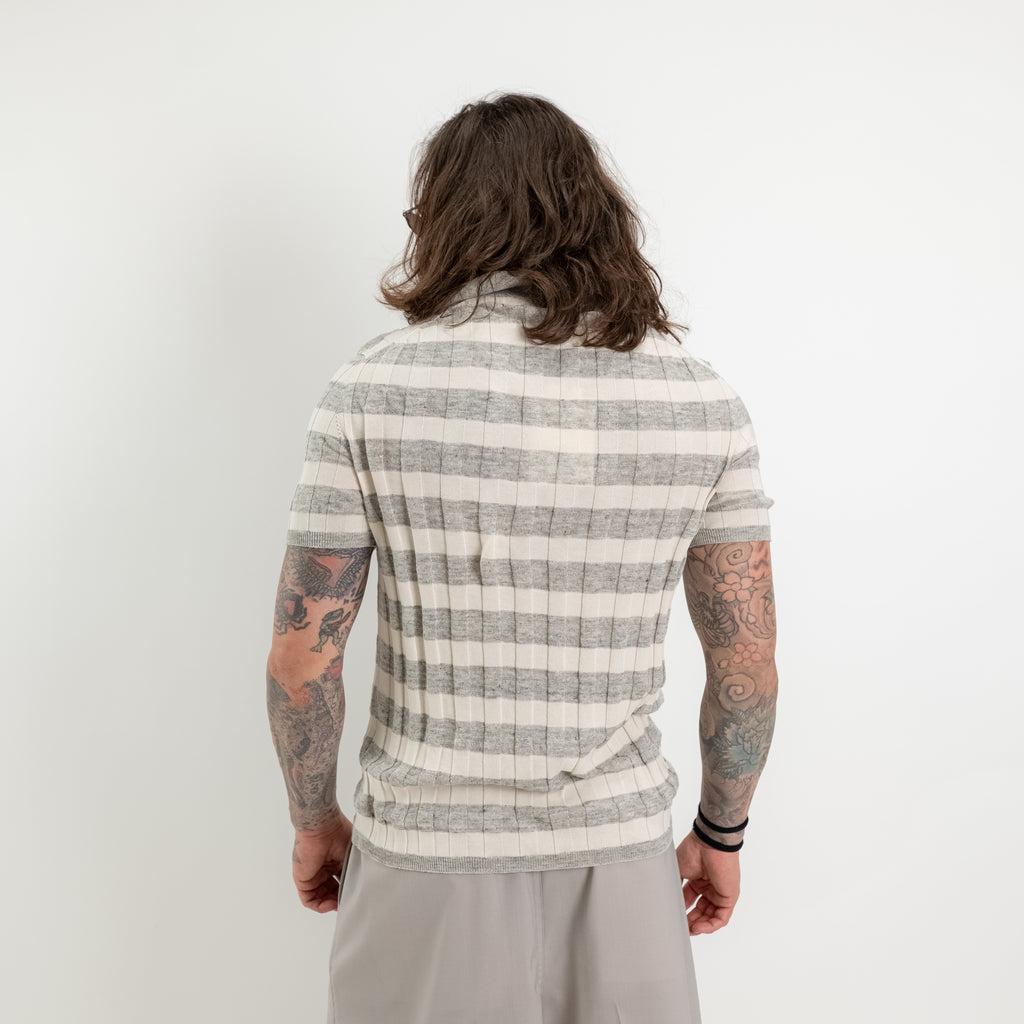 Raised stripe polo shirt