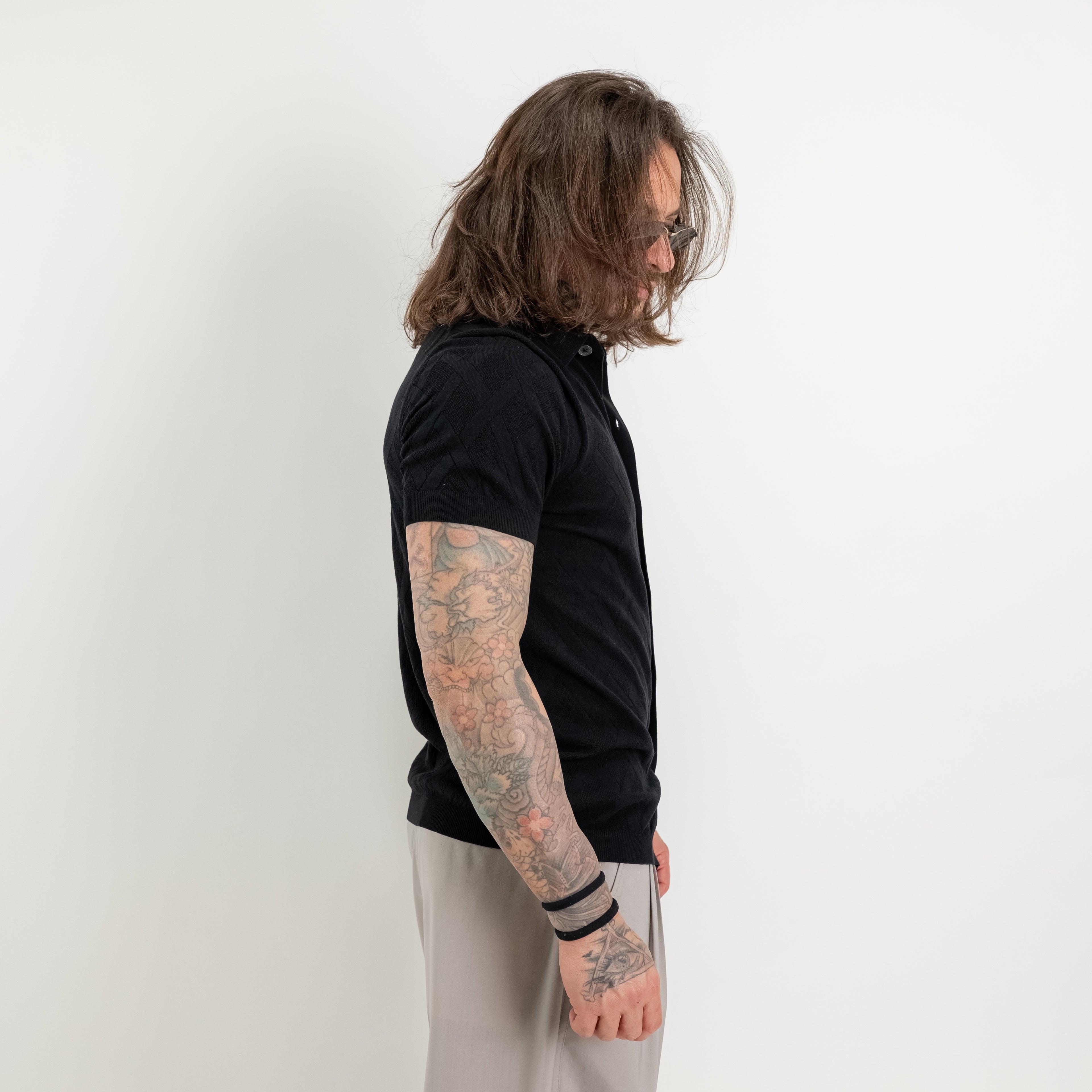 Polo Camicia trama rombi con colletto