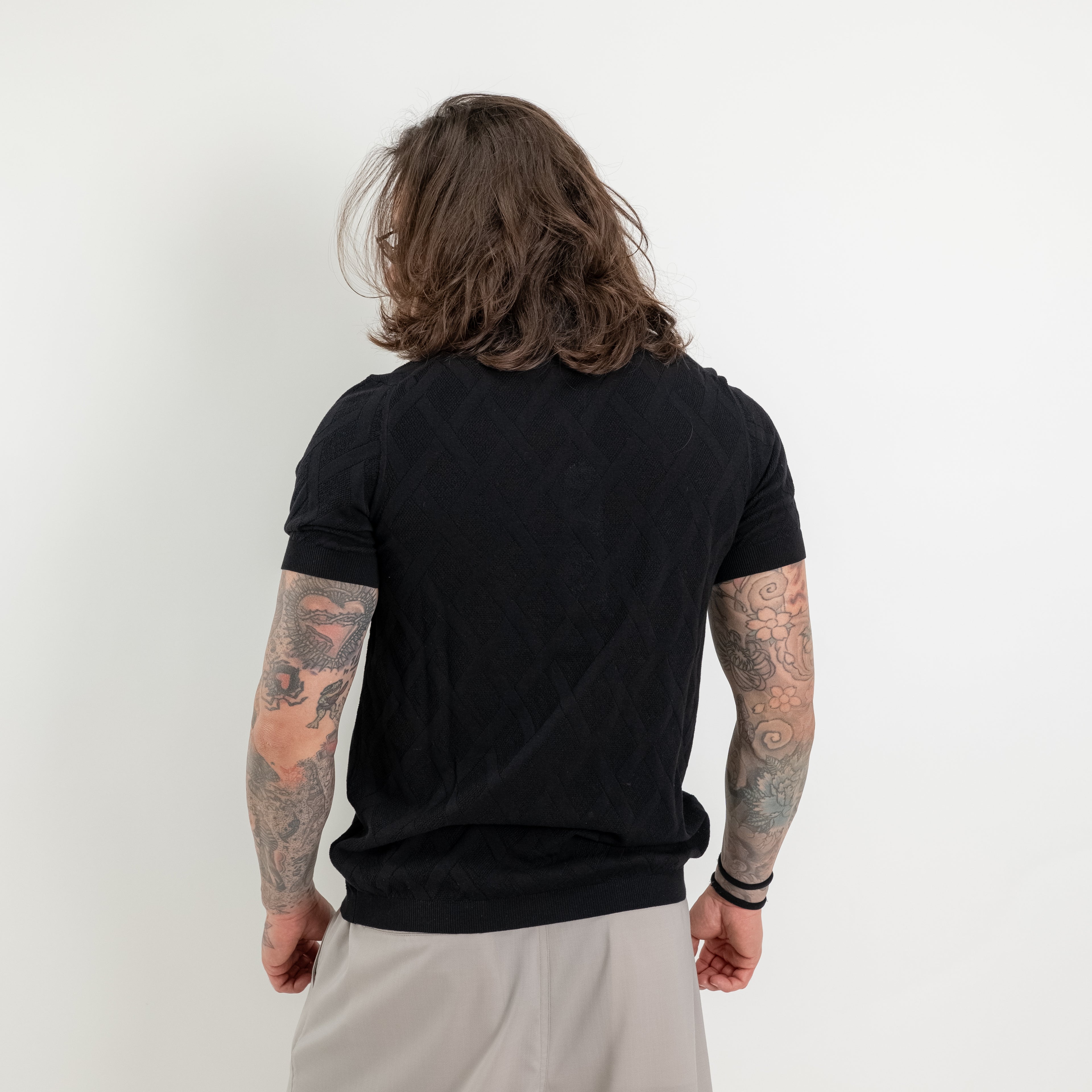 Polo Camicia trama rombi con colletto