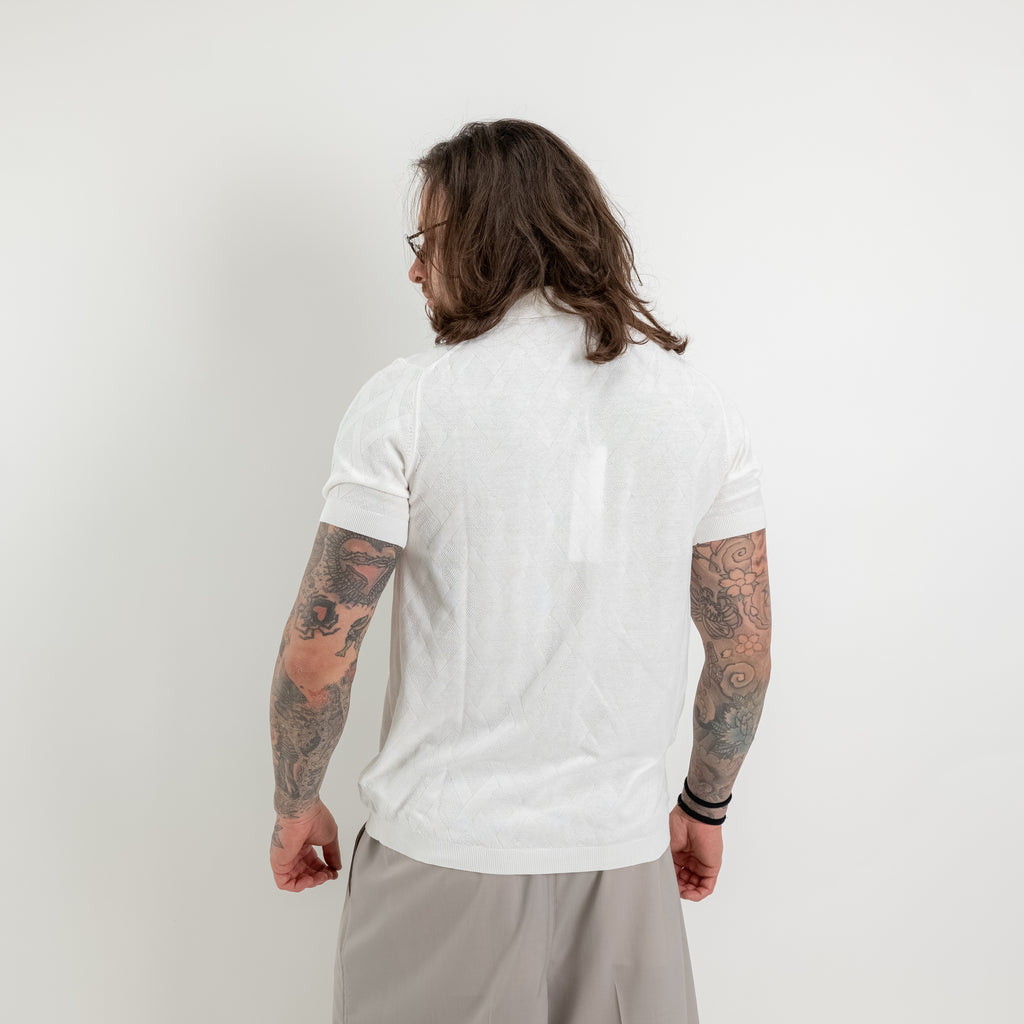 Polo Camicia trama rombi con colletto