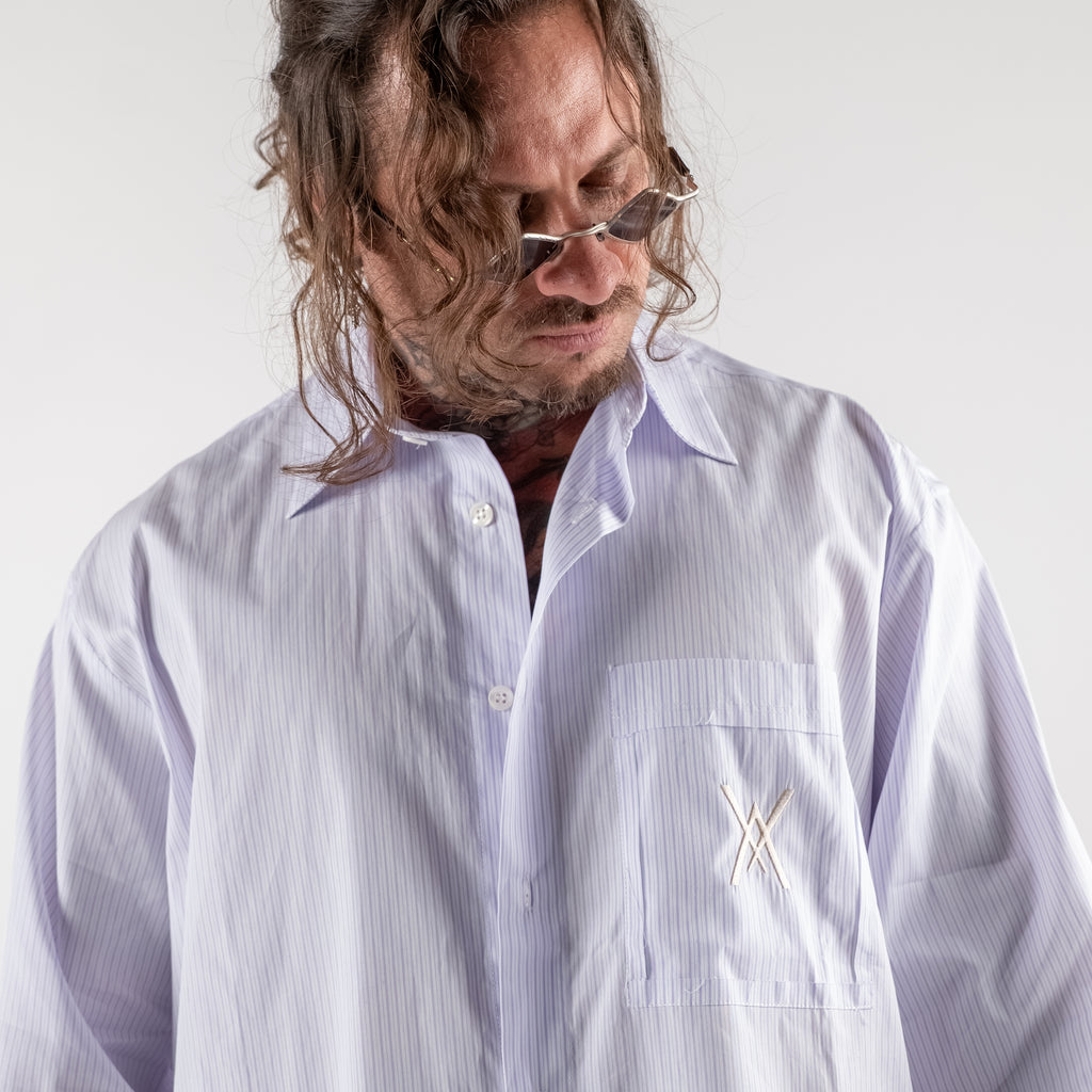 Oversize Striped Shirt with wide sleeve cuff