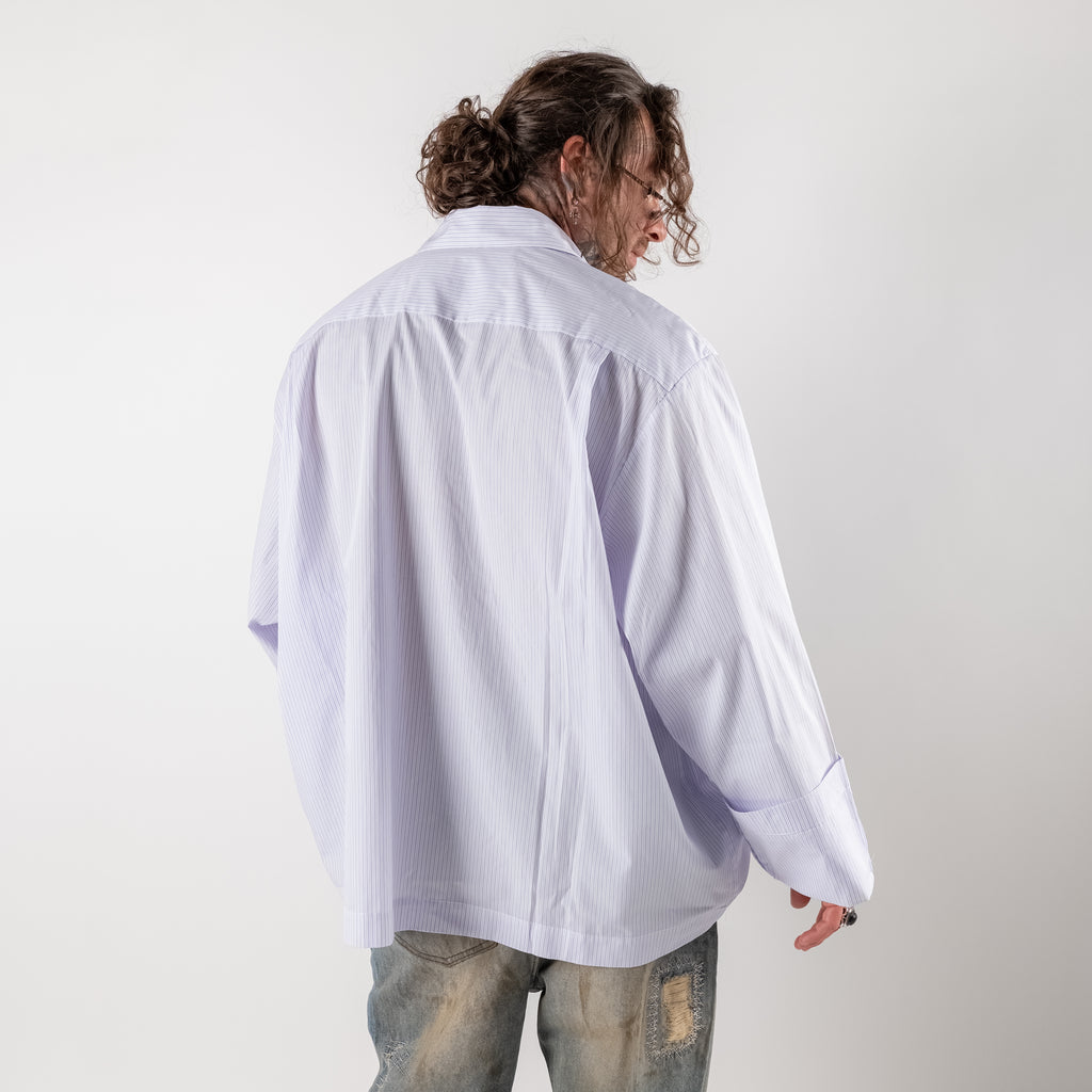 Oversize Striped Shirt with wide sleeve cuff
