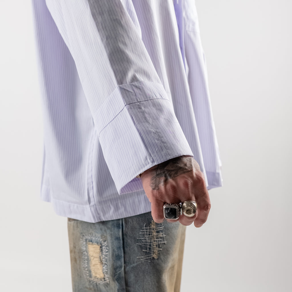 Oversize Striped Shirt with wide sleeve cuff