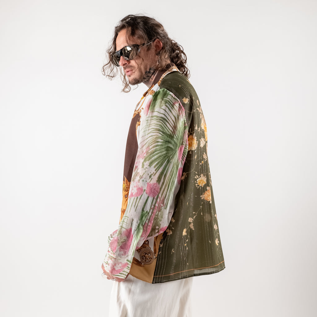 Patterned 100% Silk Shirt