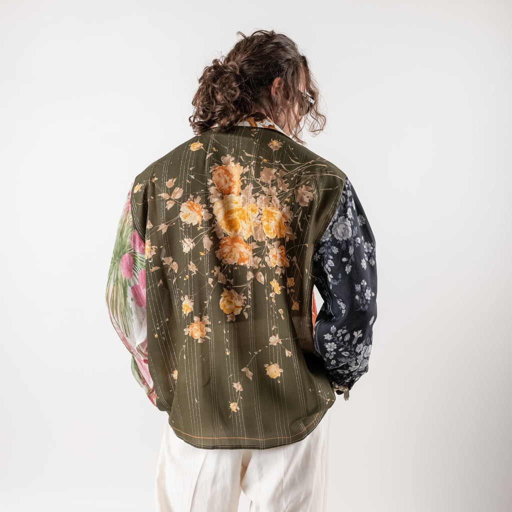 Patterned 100% Silk Shirt