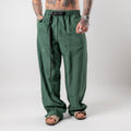 Trousers with contrast buckle