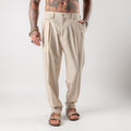 Tailored double-pleated trousers with watch pocket