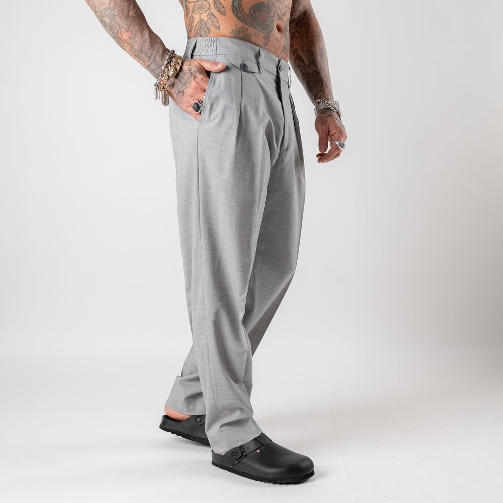 Tailored double-pleated trousers with watch pocket