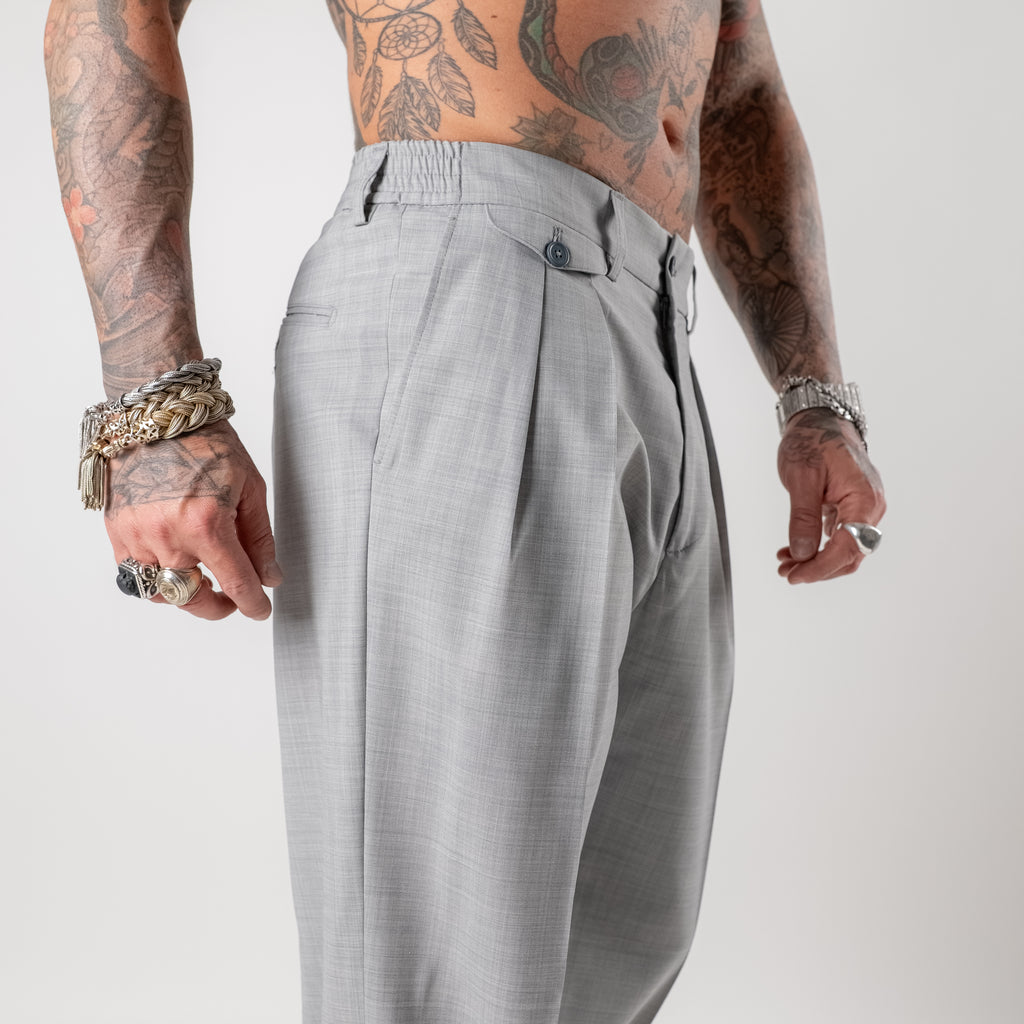 Tailored double-pleated trousers with watch pocket