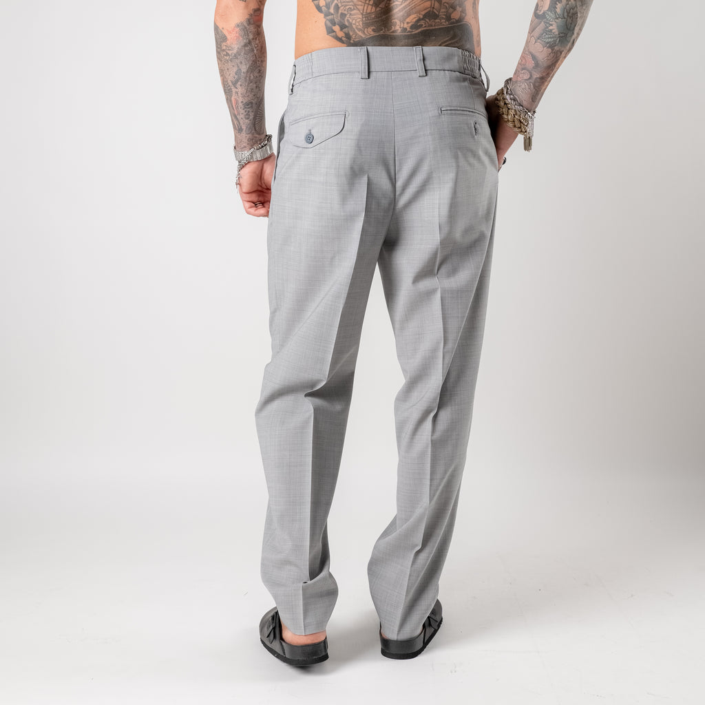 Tailored double-pleated trousers with watch pocket