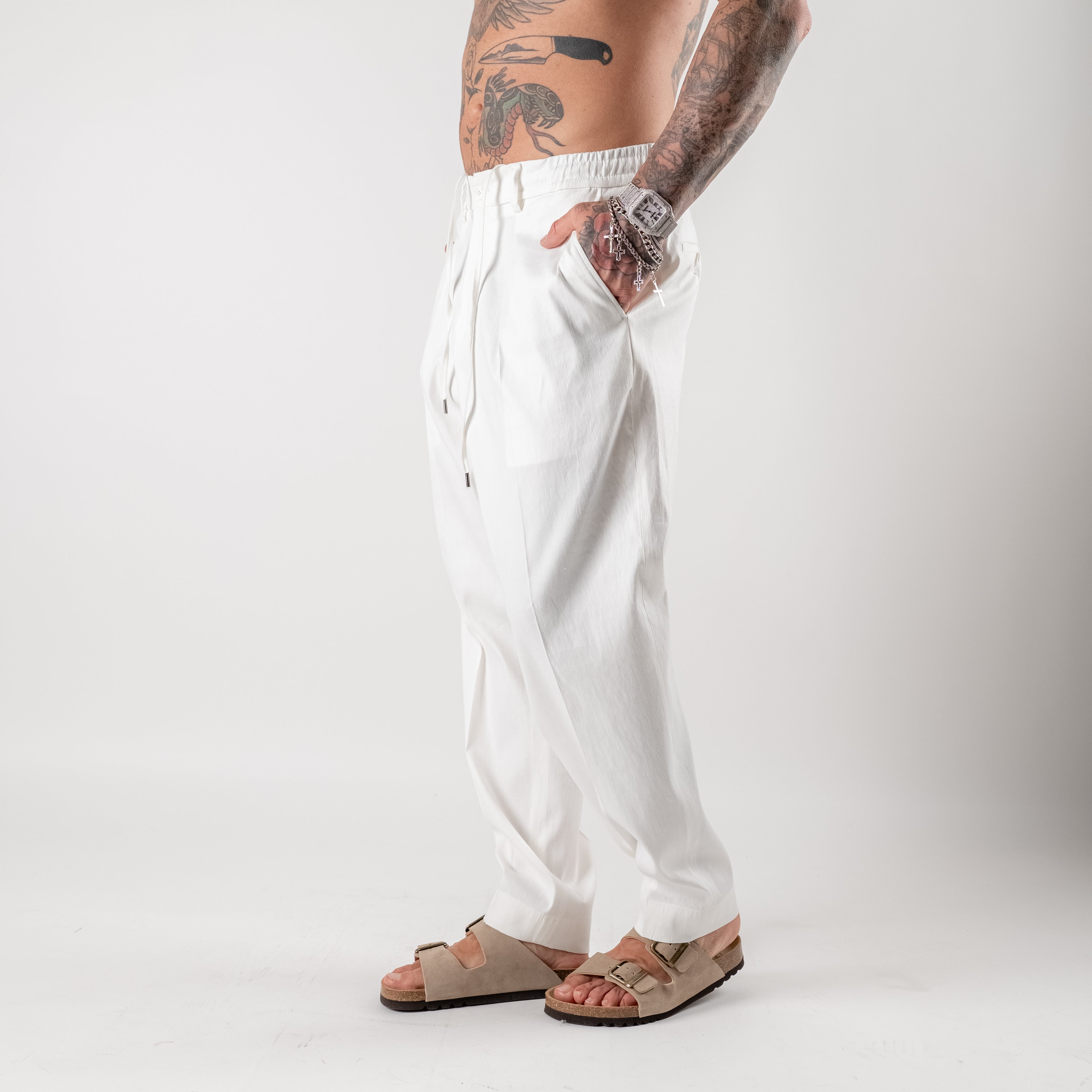 Linen Trousers with Drawstring