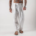 Wide-leg trousers with belt