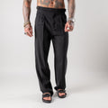 Double-pleated trousers with side adjusters in cupro