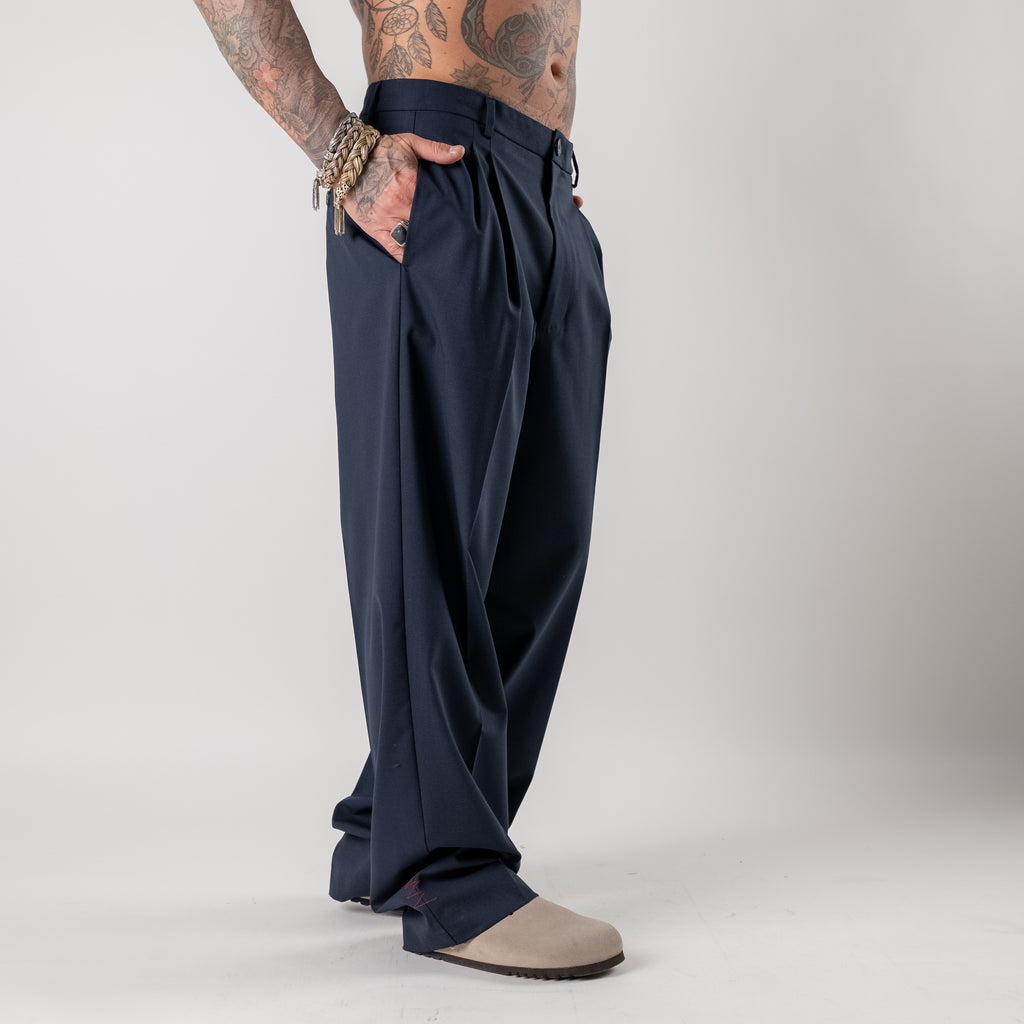 Wide-leg tailored trousers with pleats