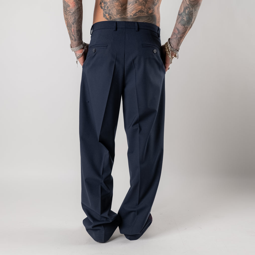 Wide-leg tailored trousers with pleats