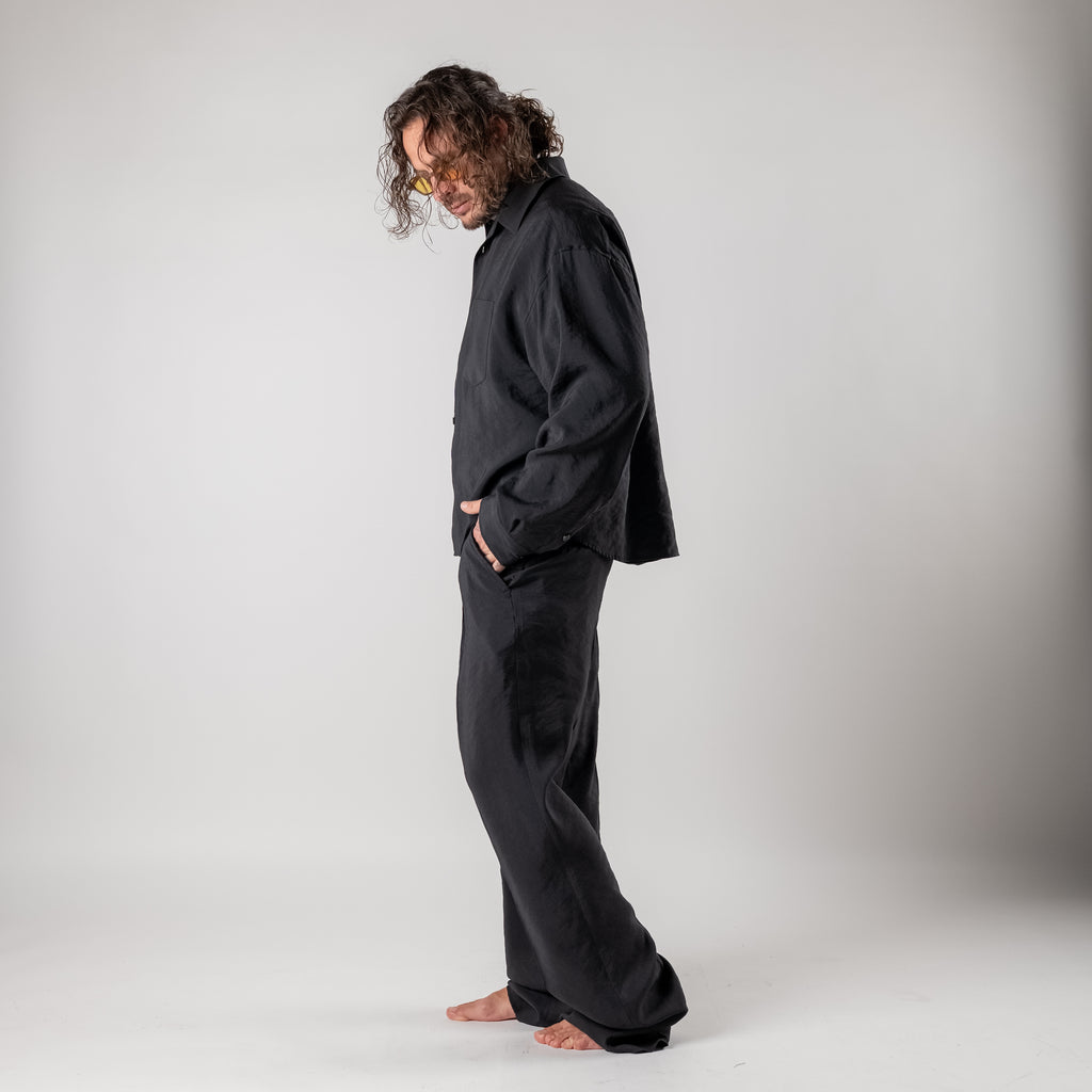 Pantalone Wide-Leg Strutturato in modal