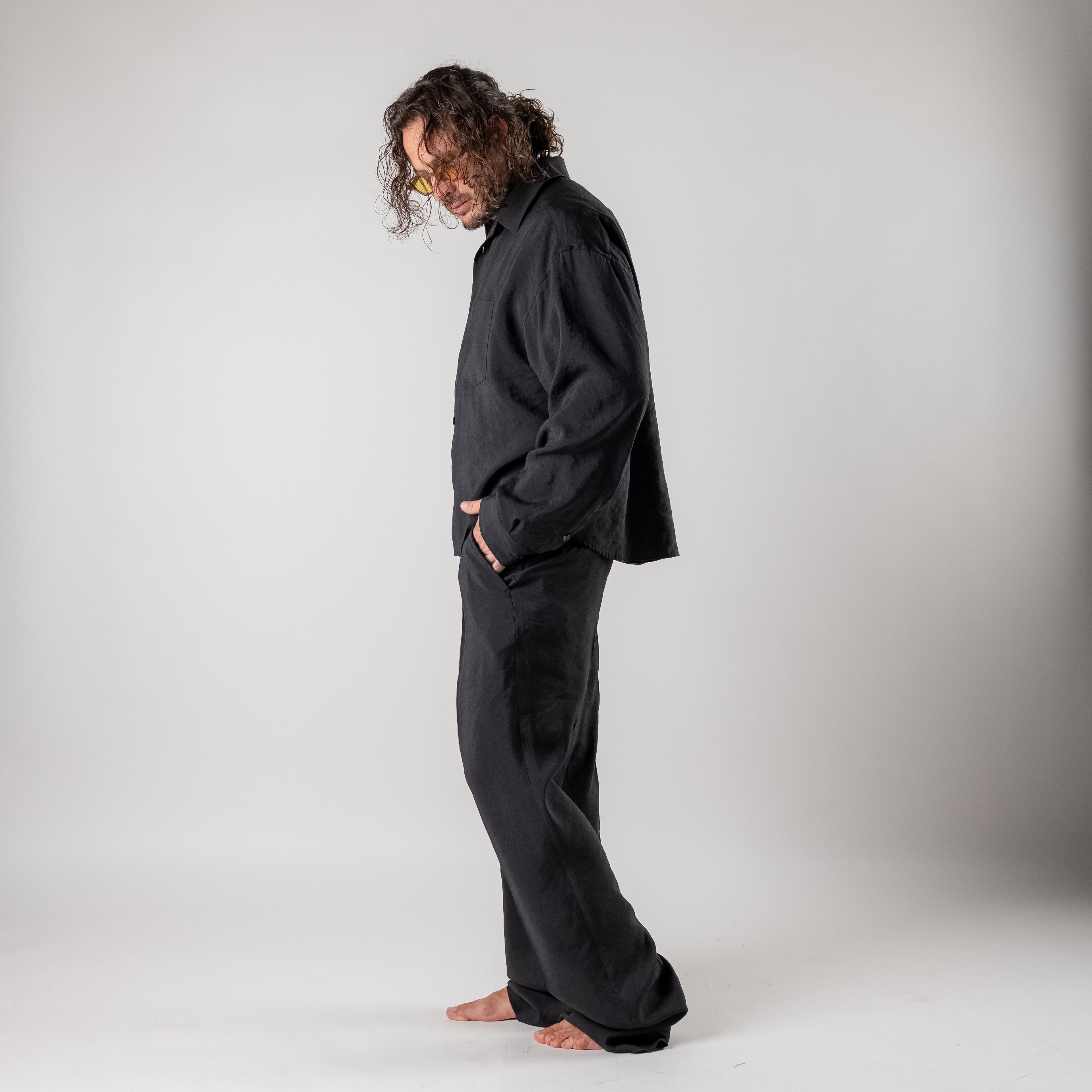 Pantalone Wide-Leg Strutturato in modal