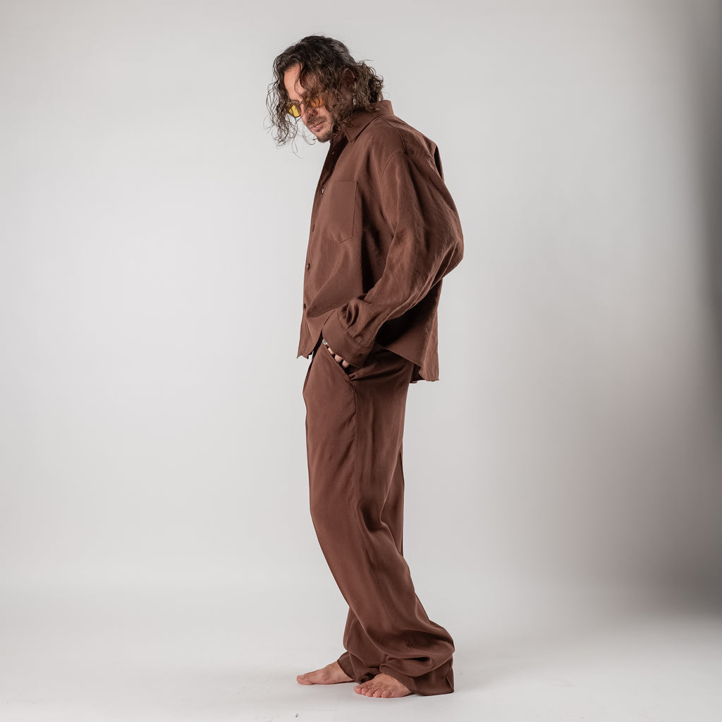 Pantalone Wide-Leg Strutturato in modal