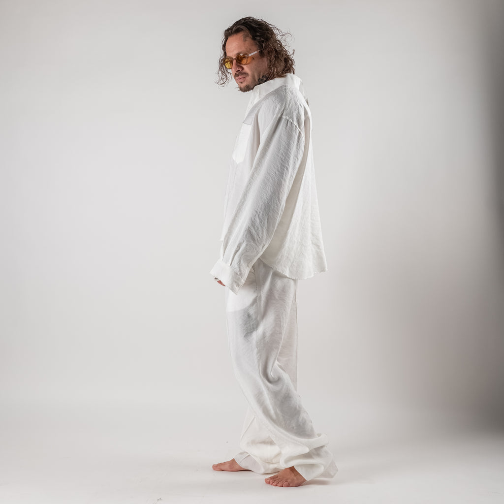Pantalone Wide-Leg Strutturato in modal