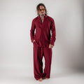 Flowing viscose trousers with elasticated waist