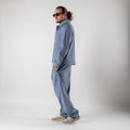 Pleated trousers with elasticated waist