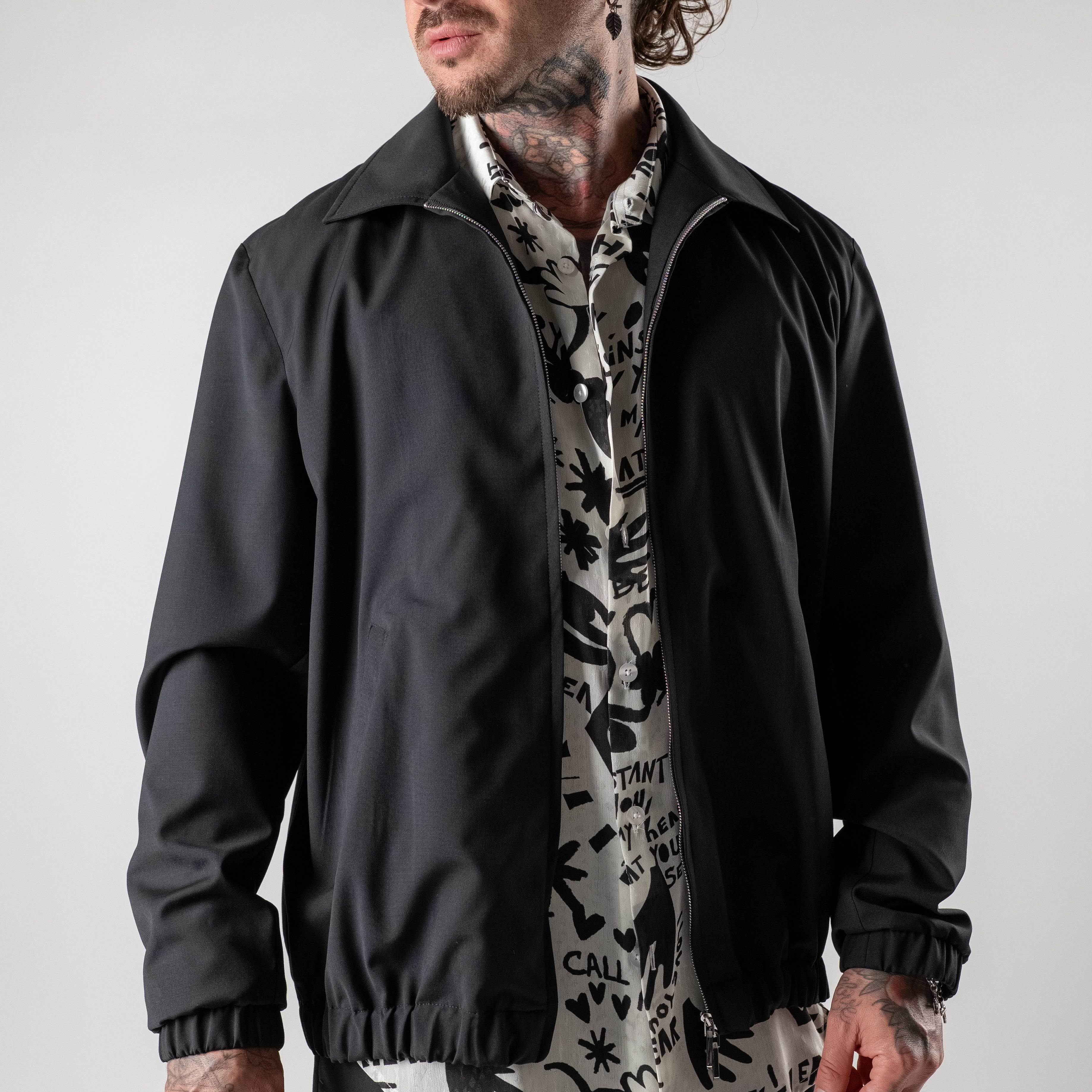 Zip-up cool wool jacket
