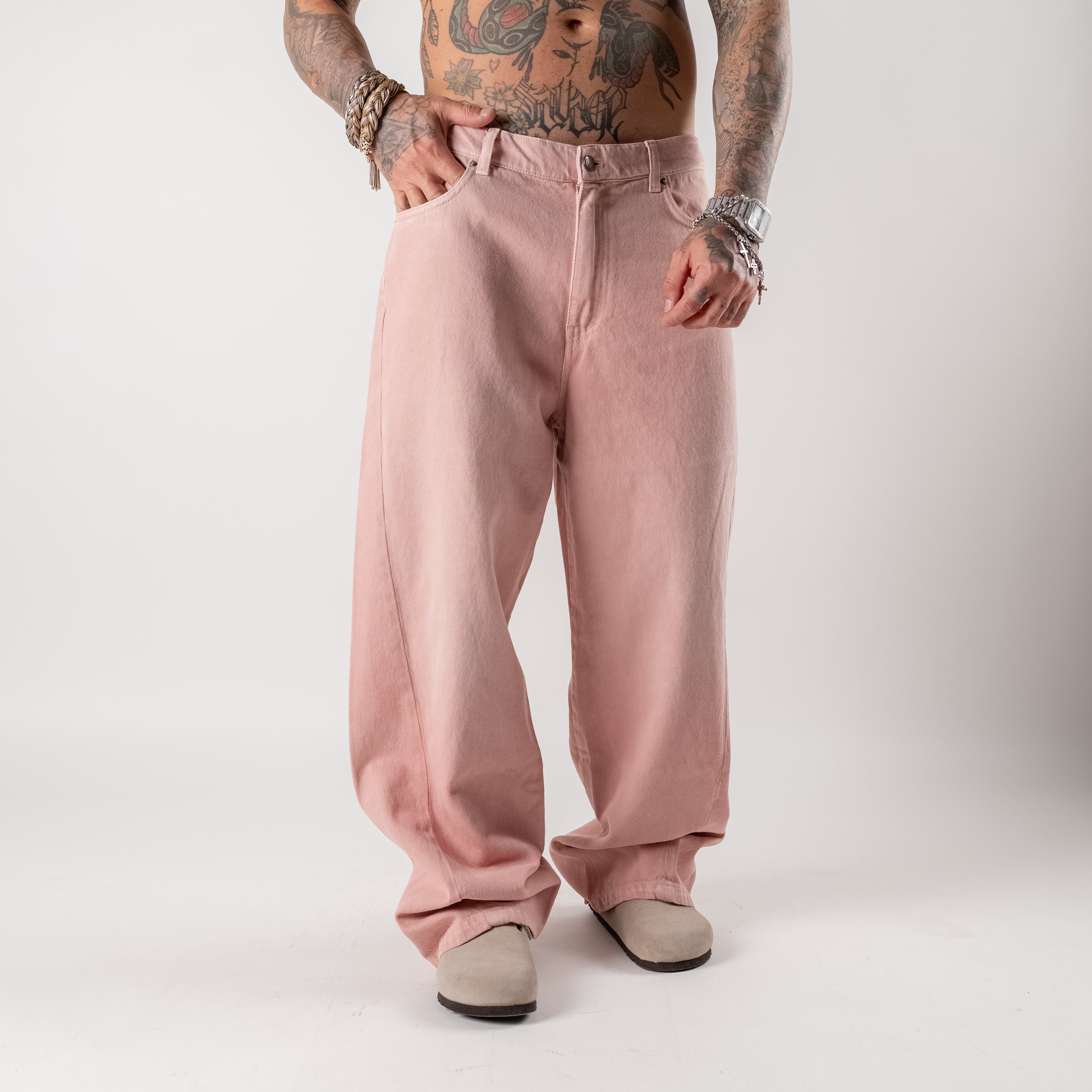 Twist baggy powder pink jeans