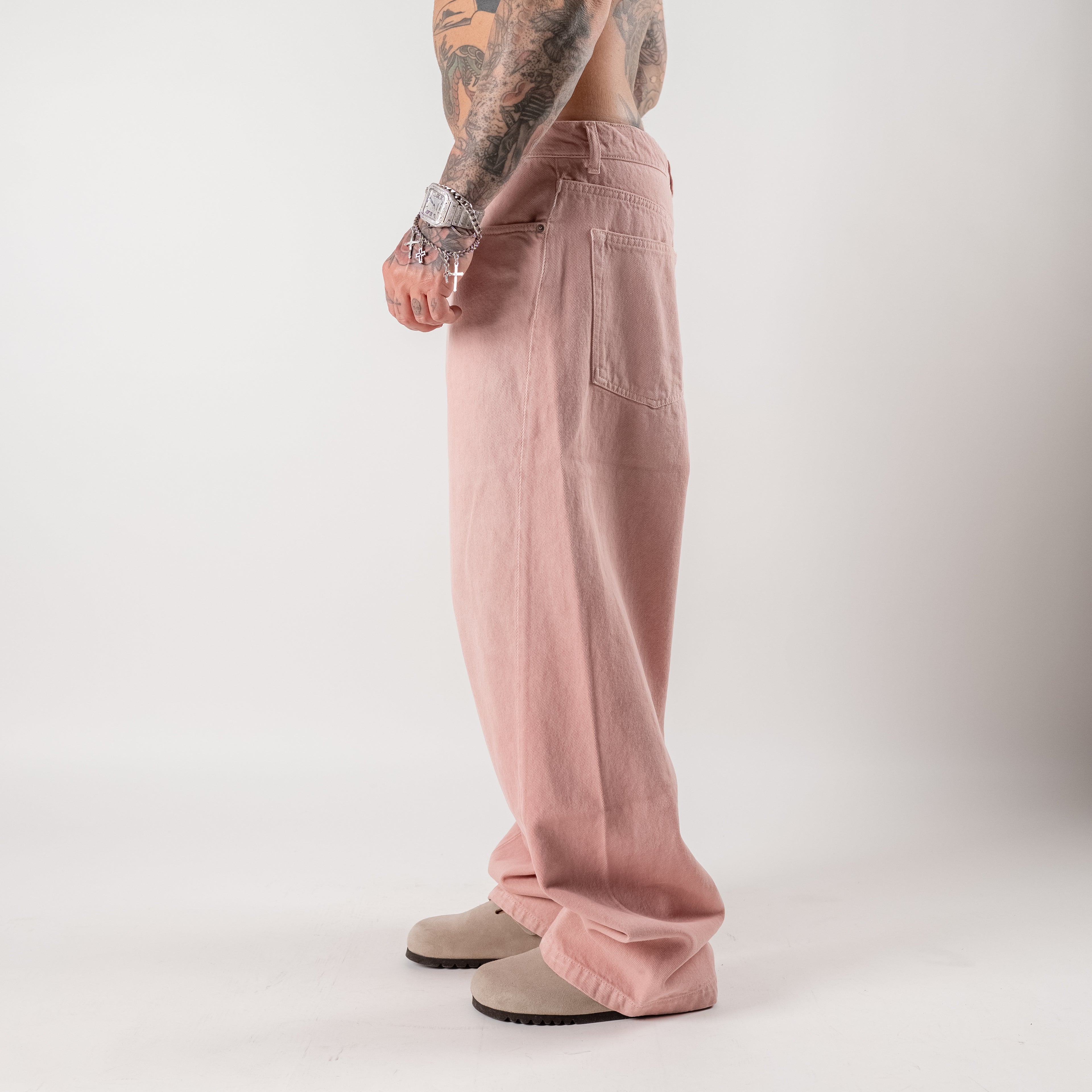 Twist baggy powder pink jeans