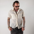 Embroidered sheer knitted shirt