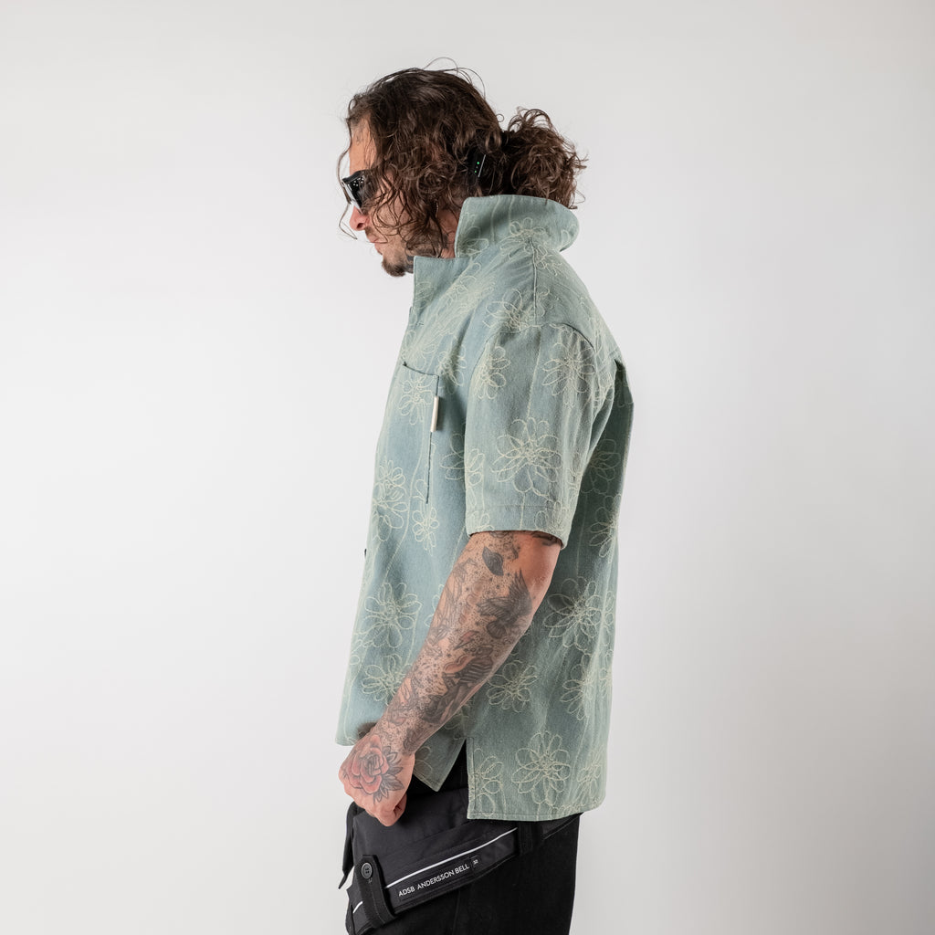 Flower embroidered shirt