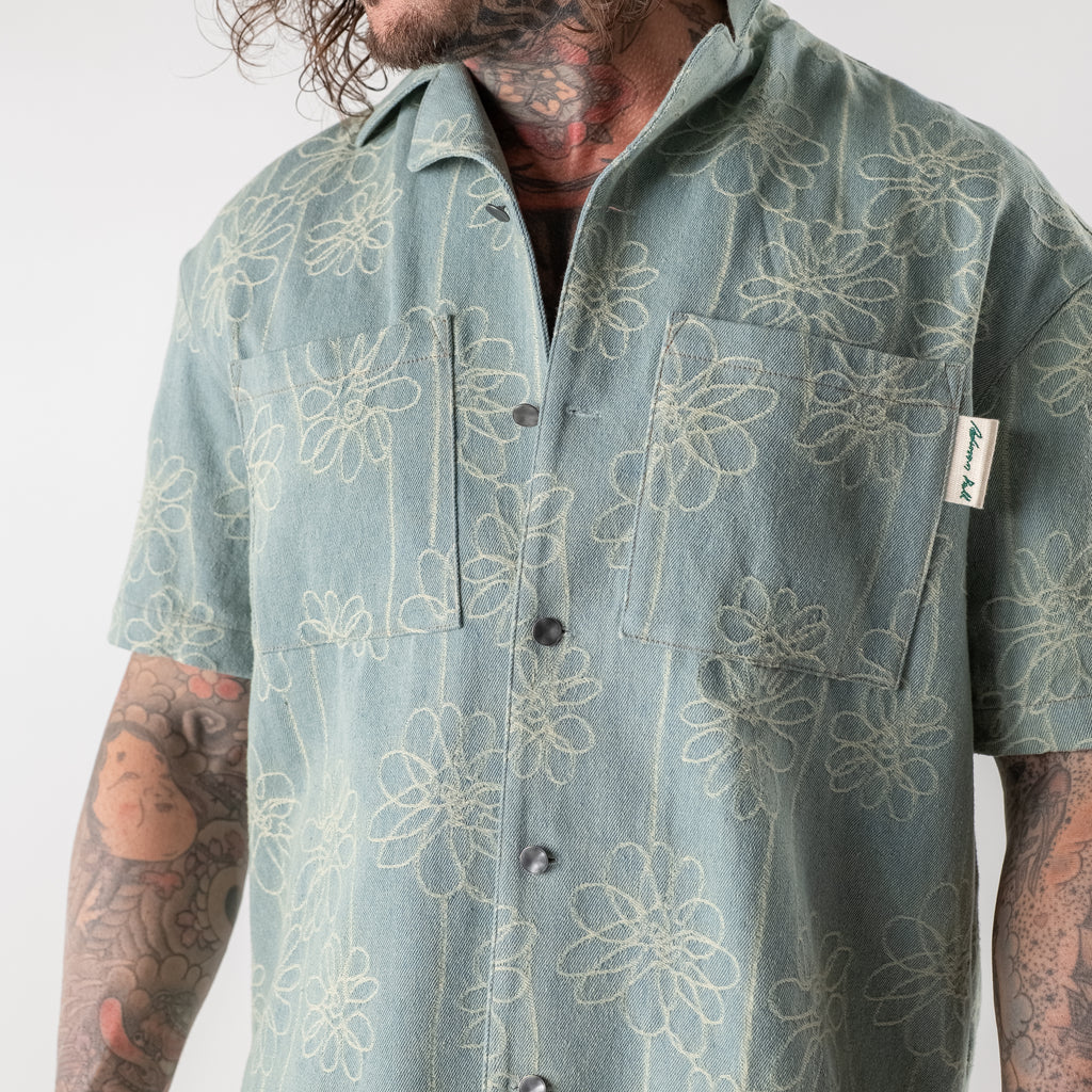 Flower embroidered shirt