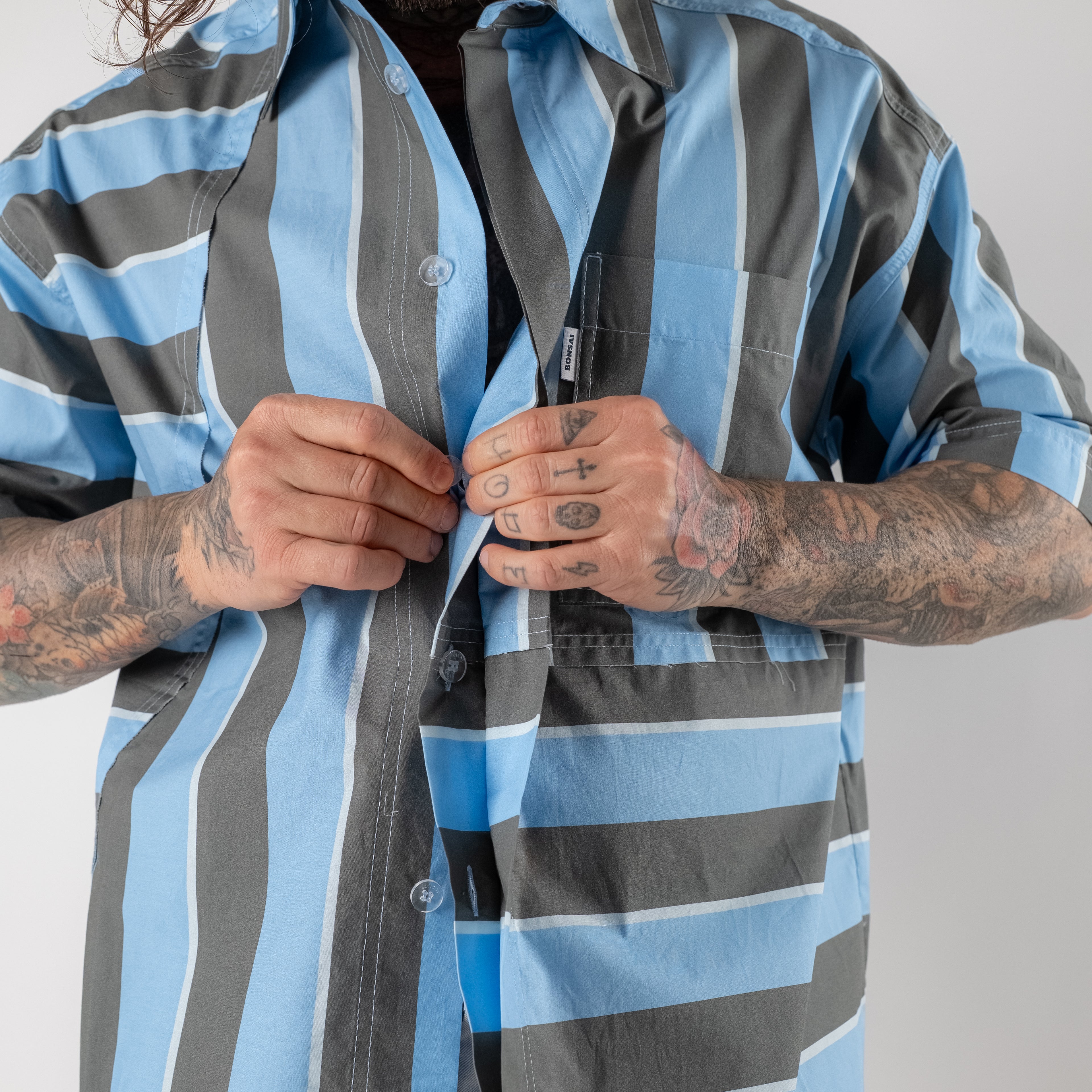 Cropped striped shirt
