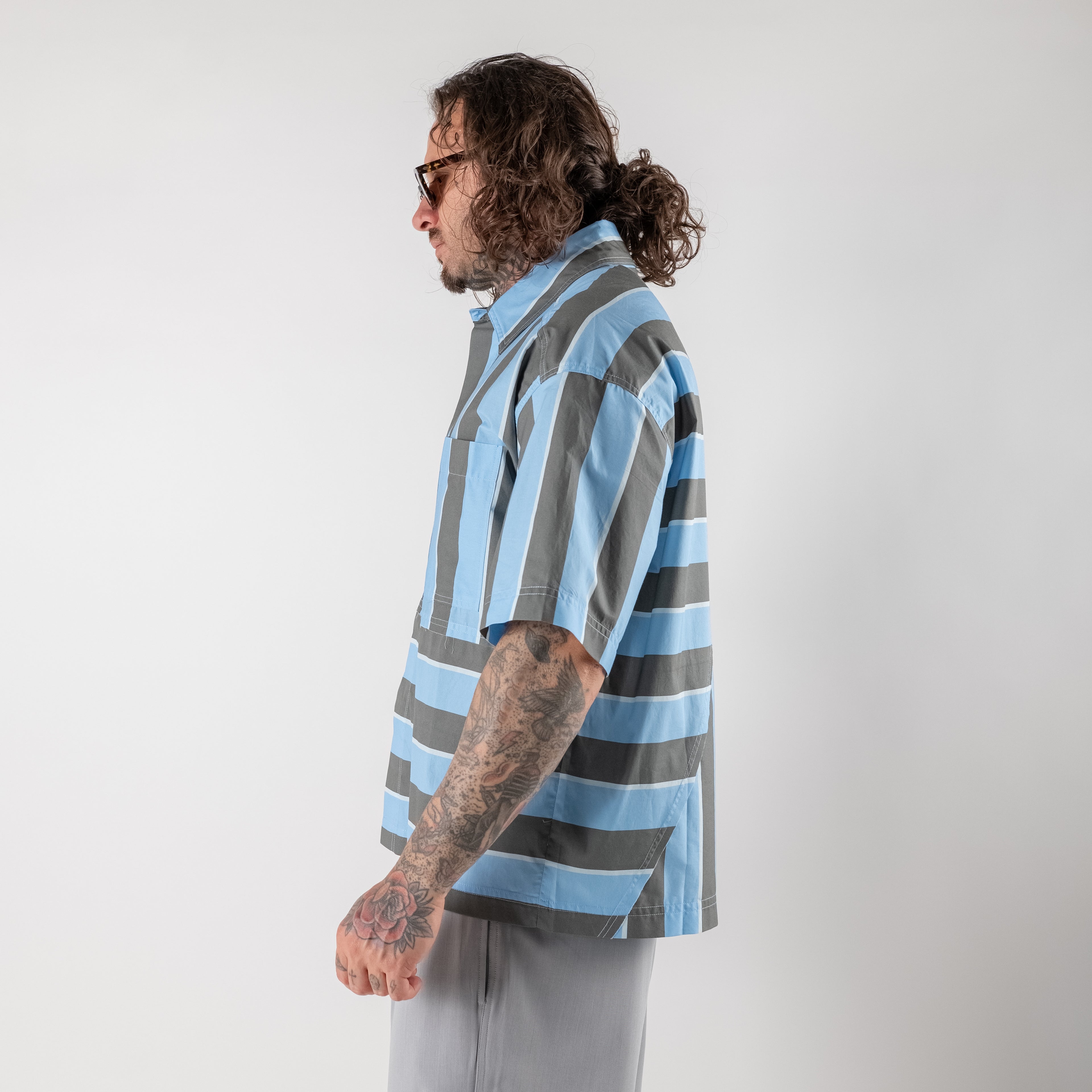 Cropped striped shirt