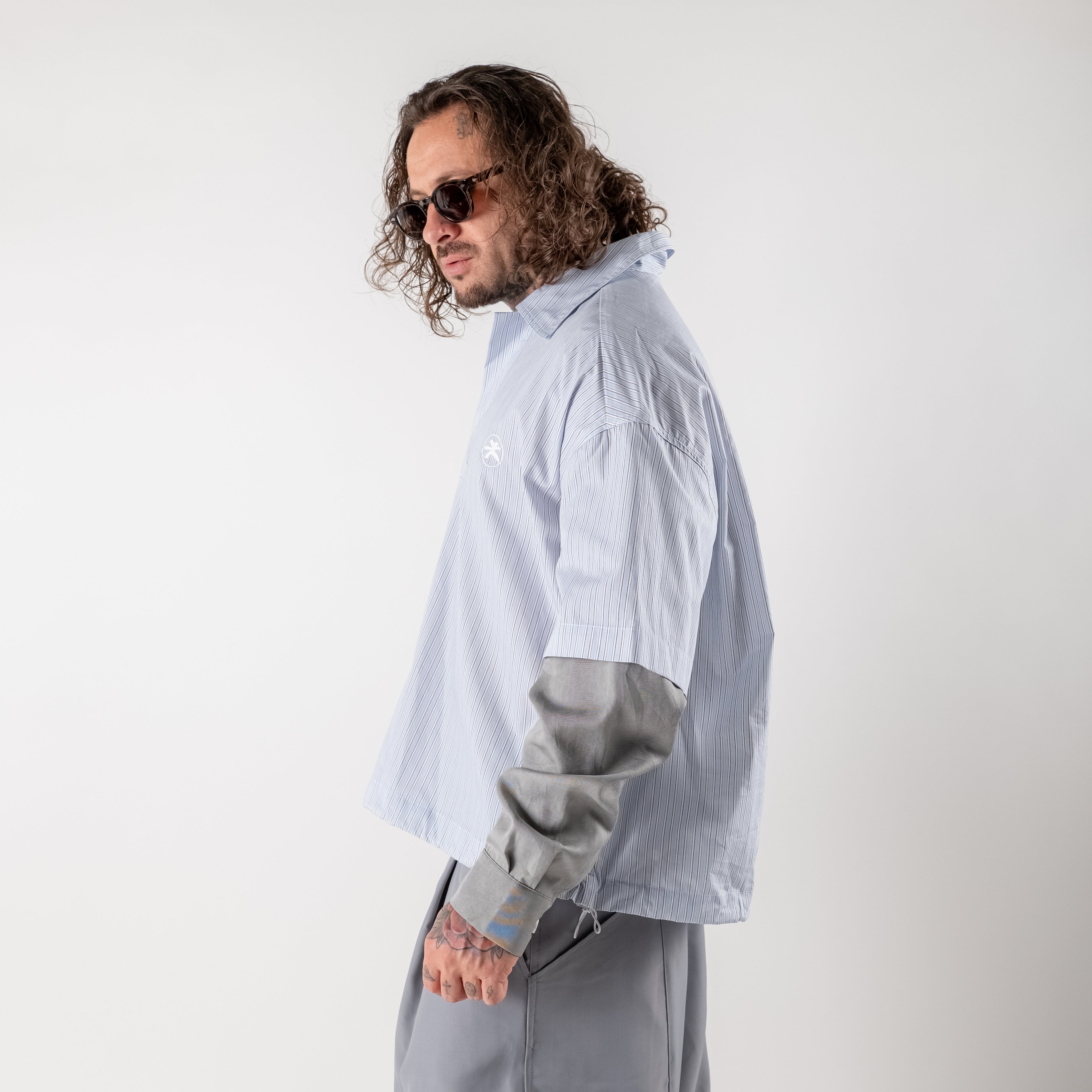 T-shirt layered stripes boxy fit
