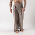 Super loose wide-leg trousers with pleats in cool wool