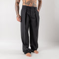 Super loose wide-leg trousers in cool wool with pleats