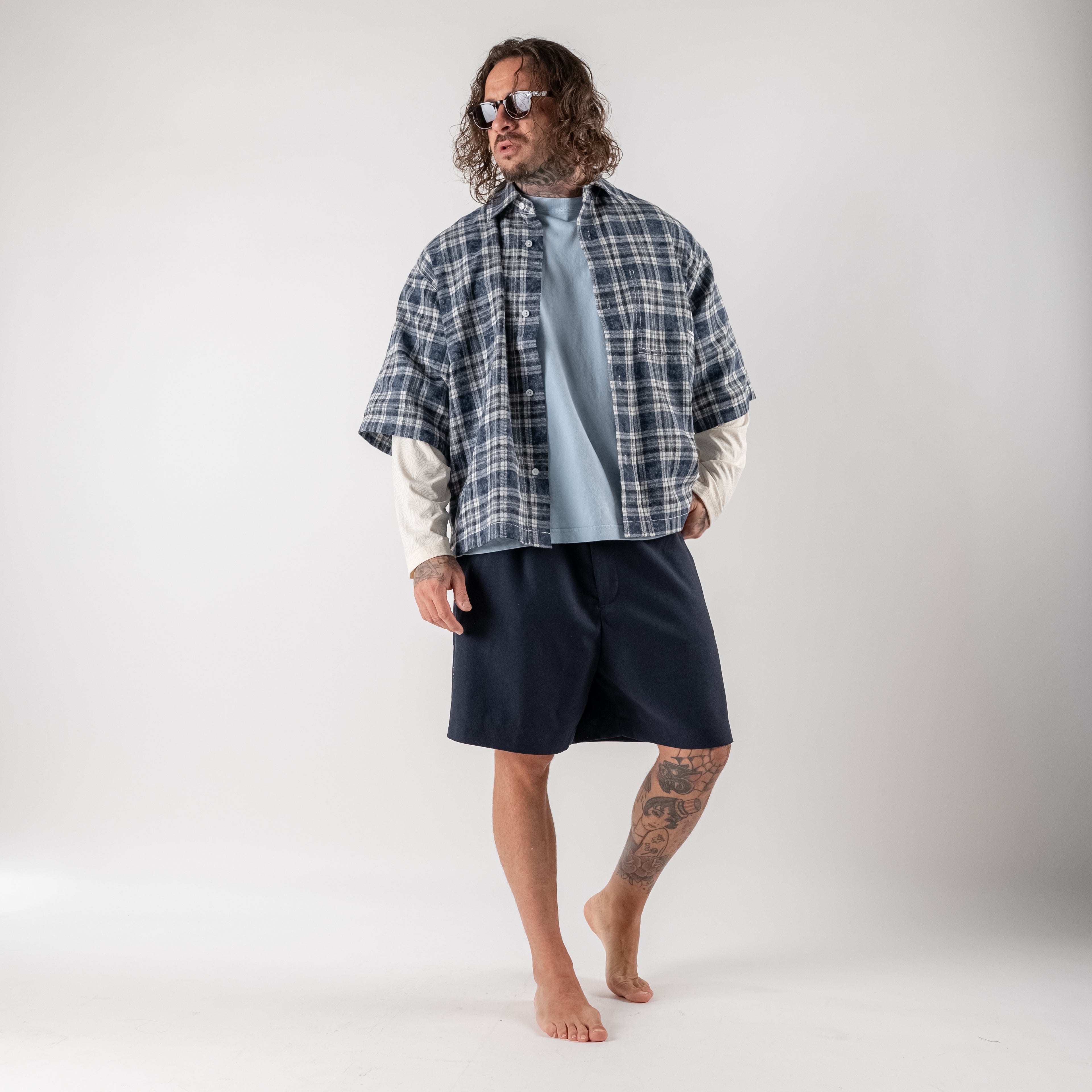 Bleached checked shirt