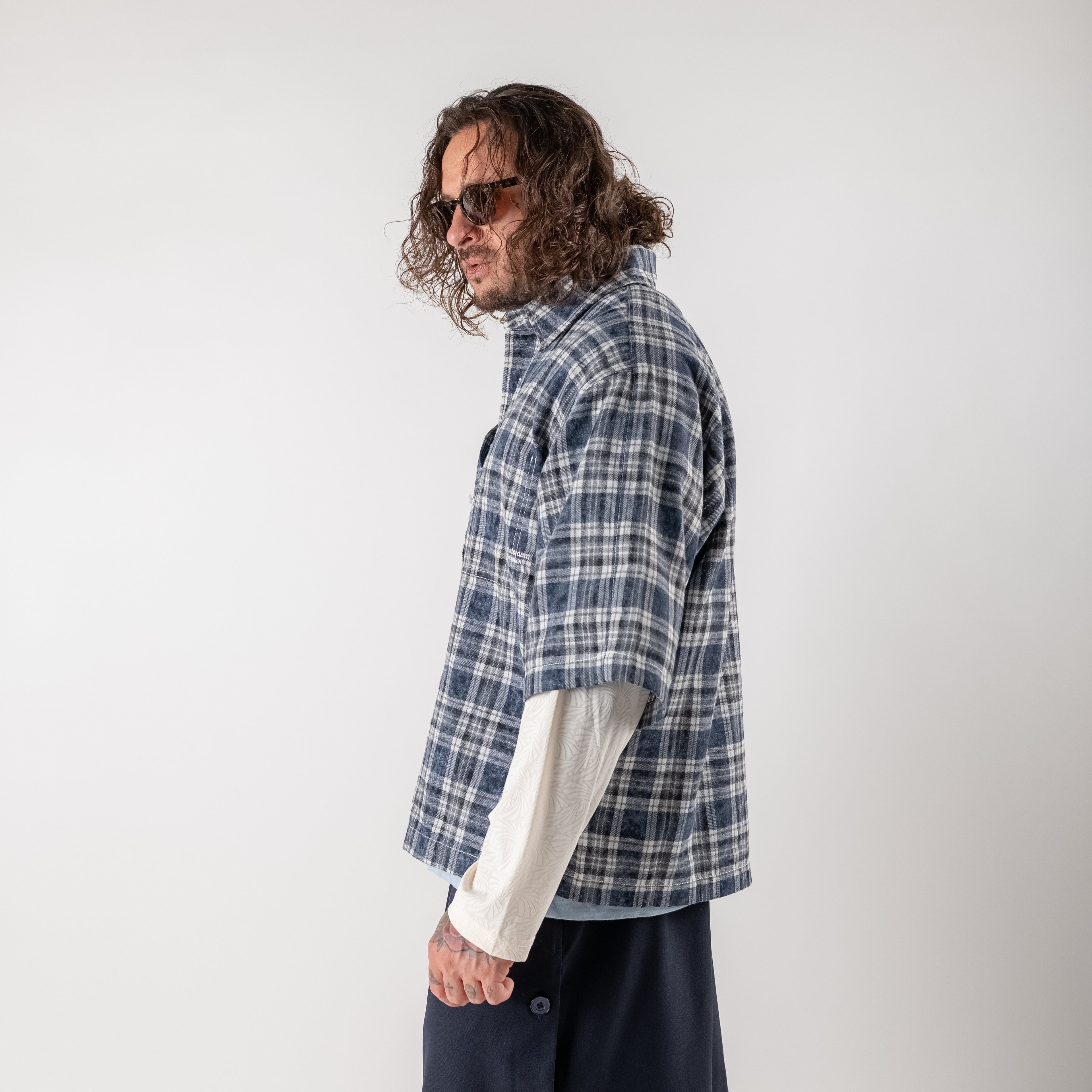 Bleached checked shirt