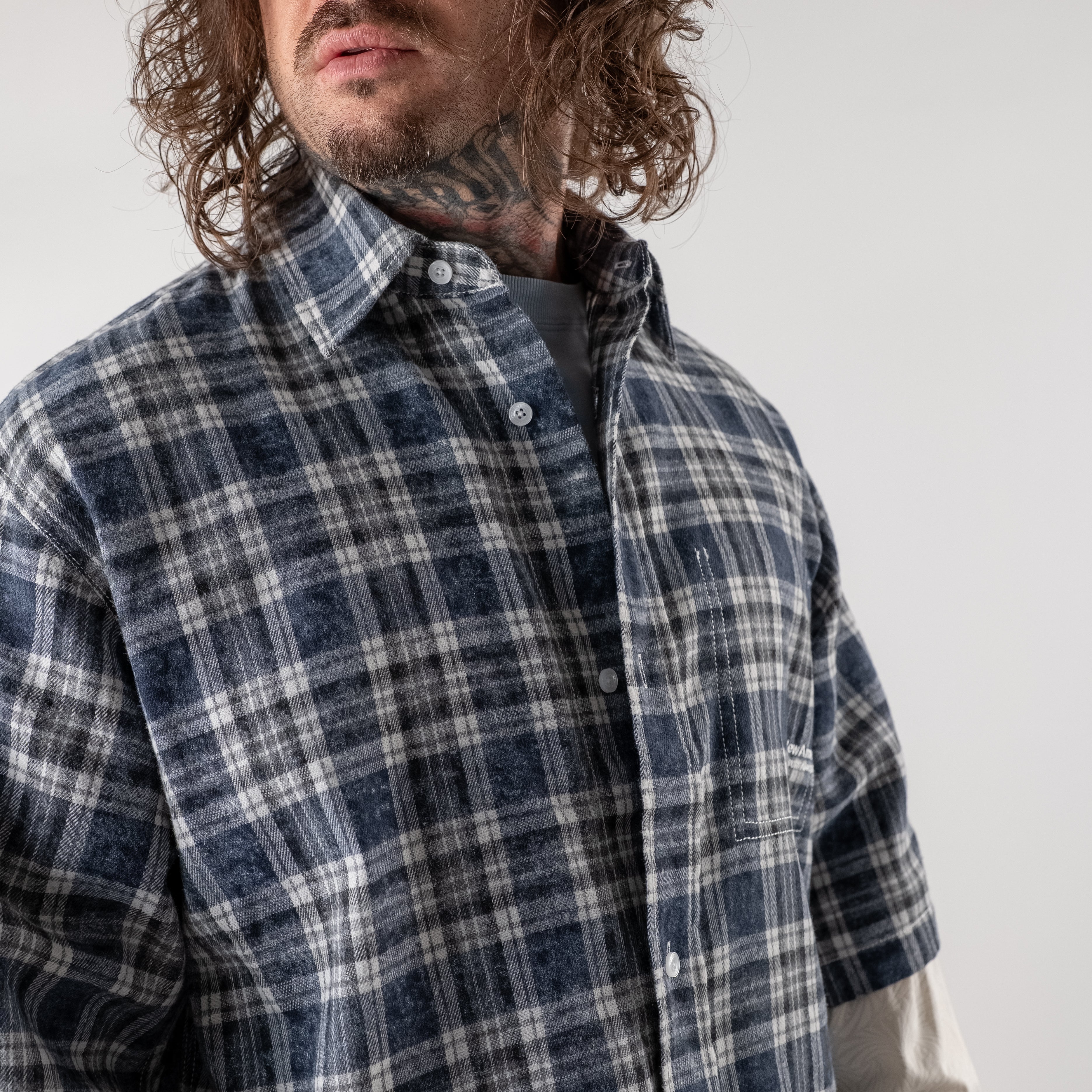 Bleached checked shirt
