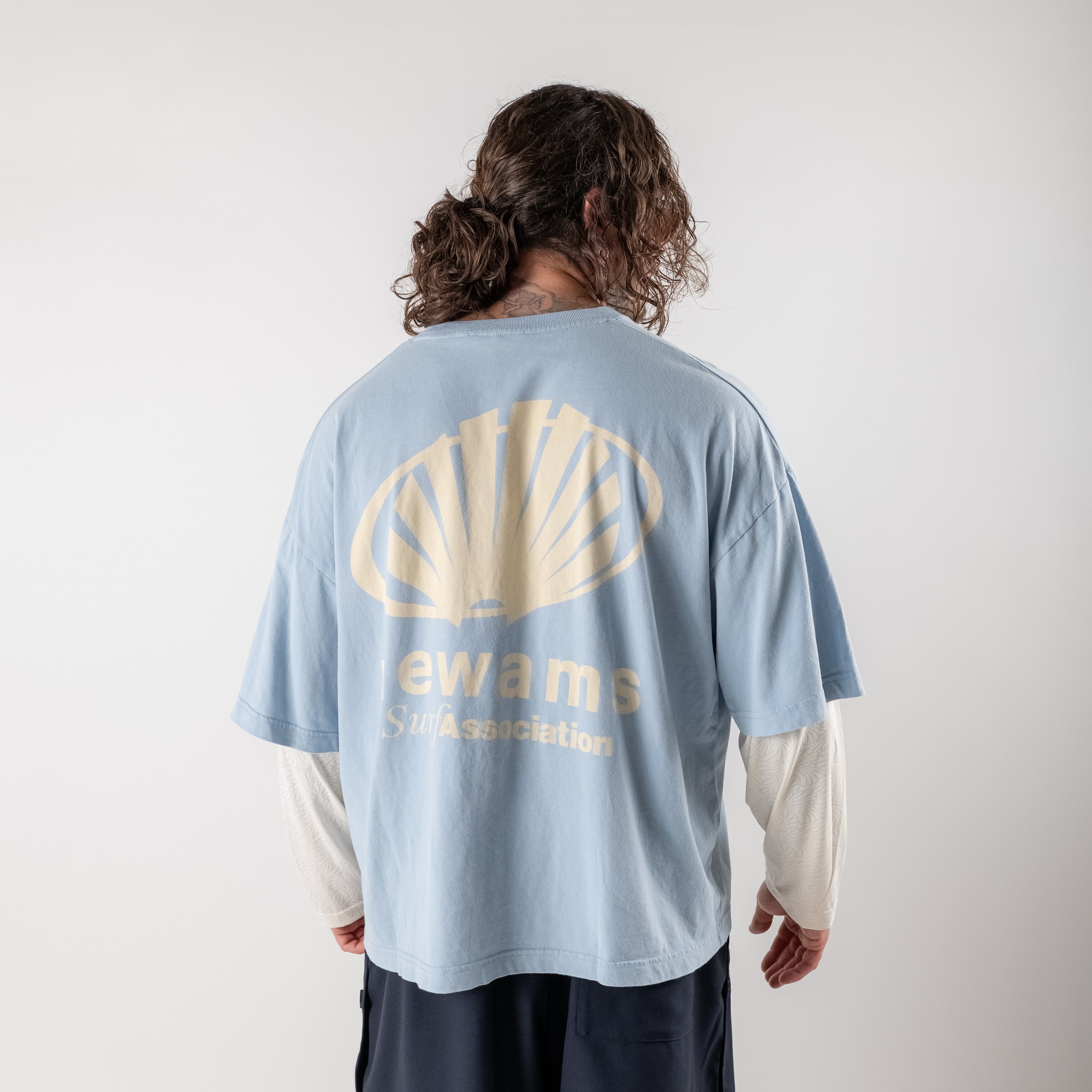 Double-sleeved T-shirt with corporate logo