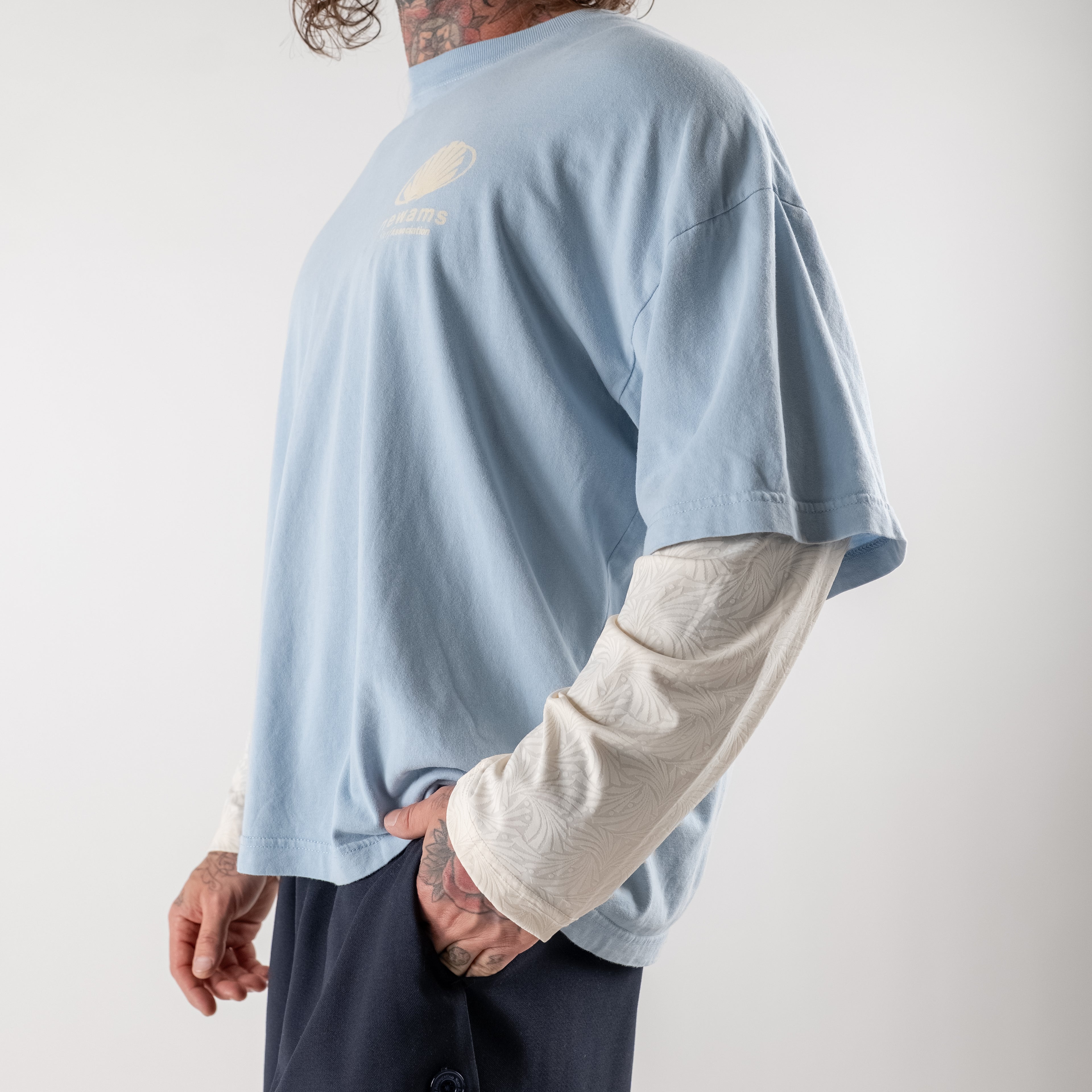 Double-sleeved T-shirt with corporate logo